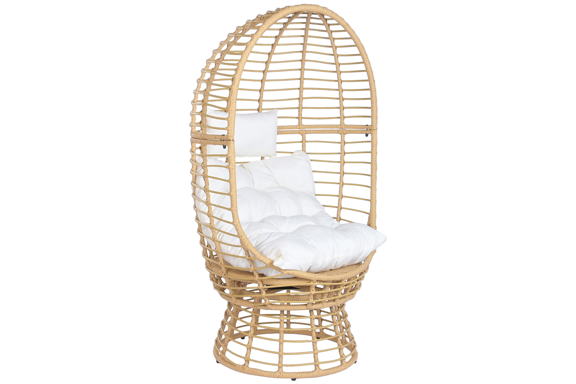 SILLON RATAN SINTETICO HIERRO 93X80X154 GIRATORIO
