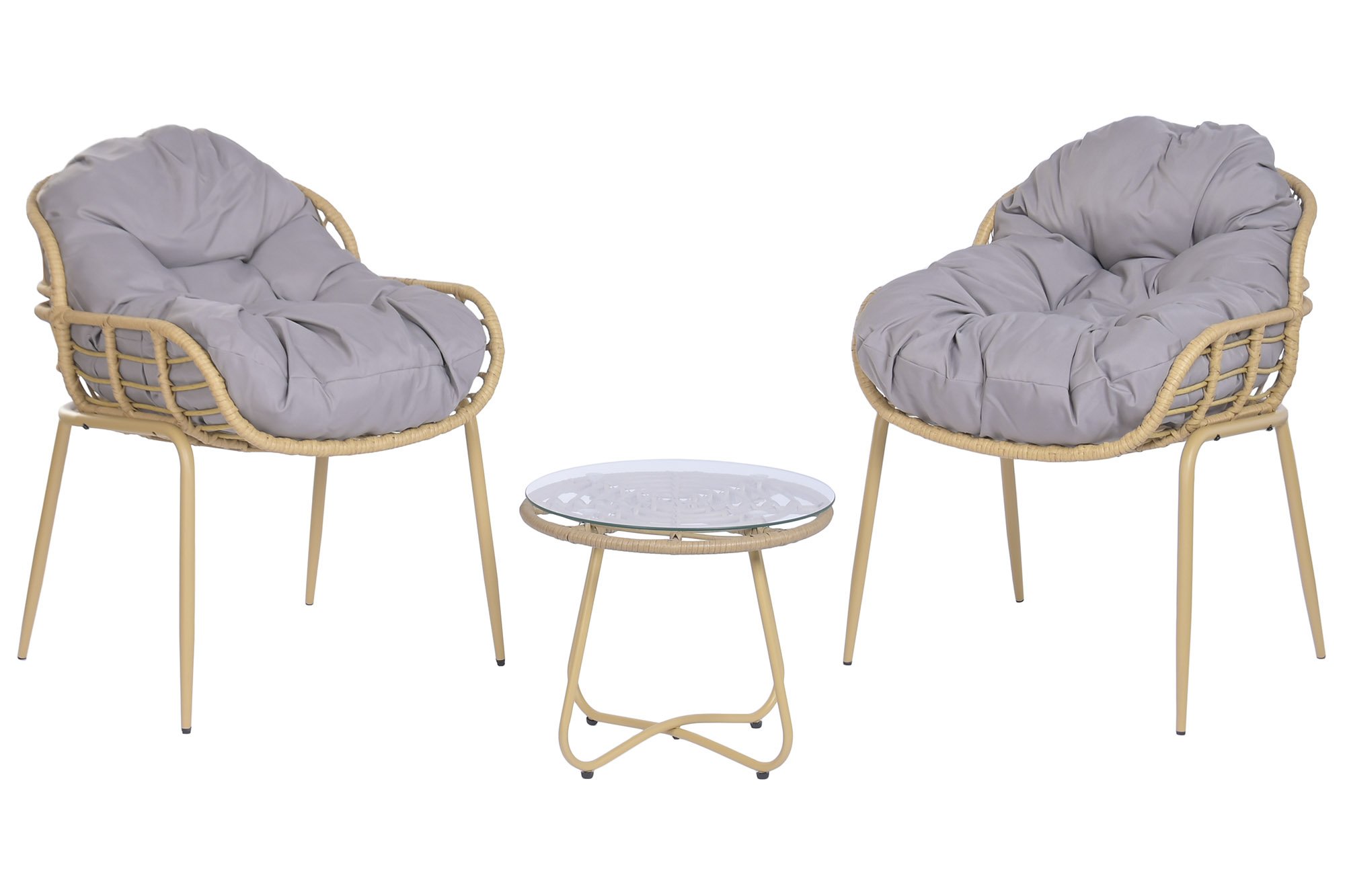 MESA SET 3 RATAN SINTETICO 69X63X87