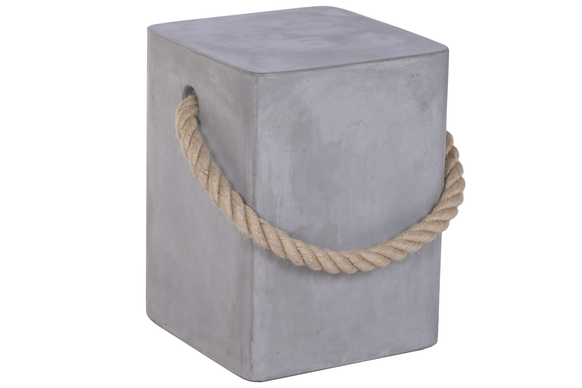 MESITA AUXILIAR HORMIGON CUERDA 35X35X46 MATE GRIS