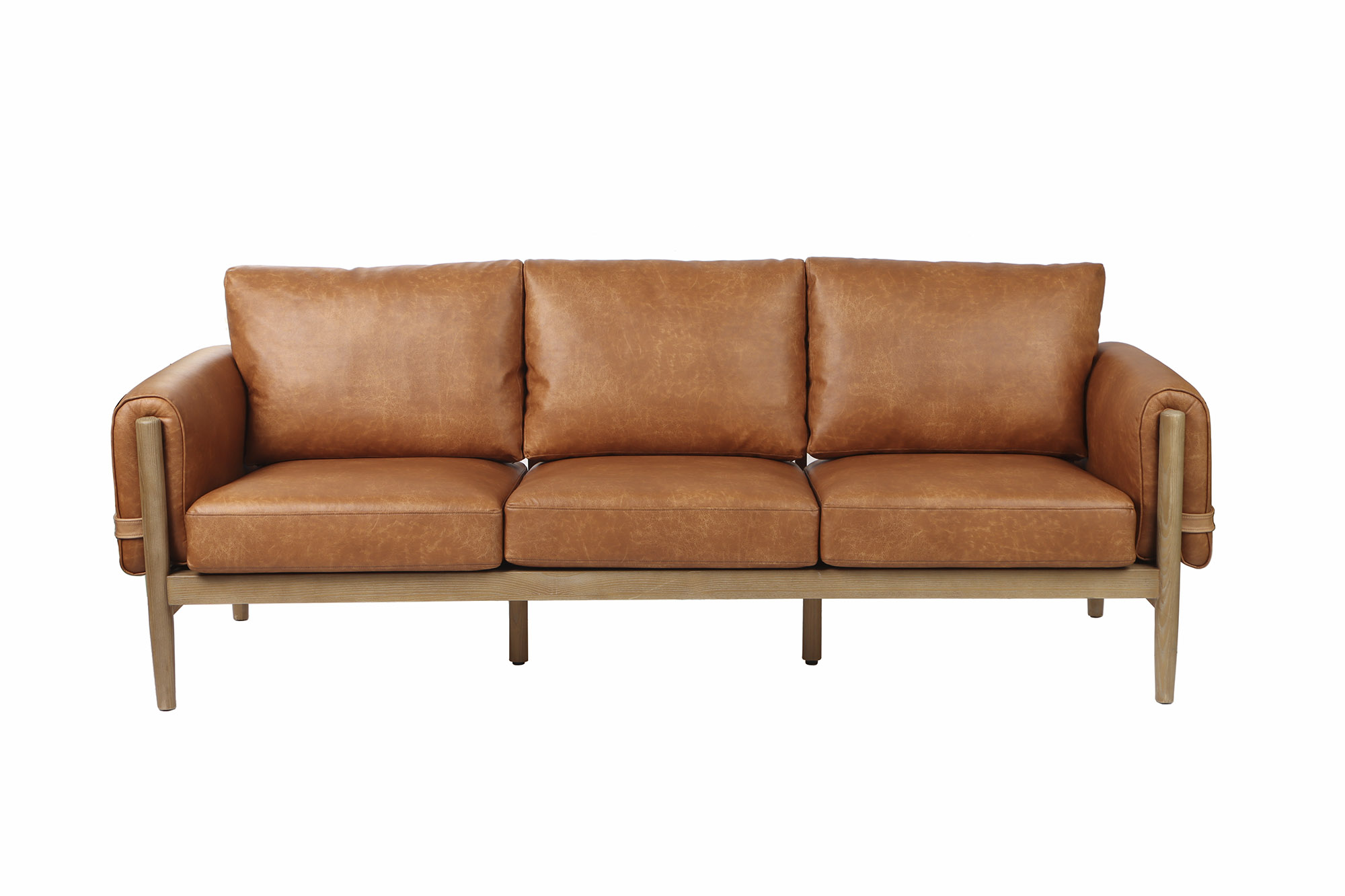 SOFA FRESNO PU 220X80X82 MARRON