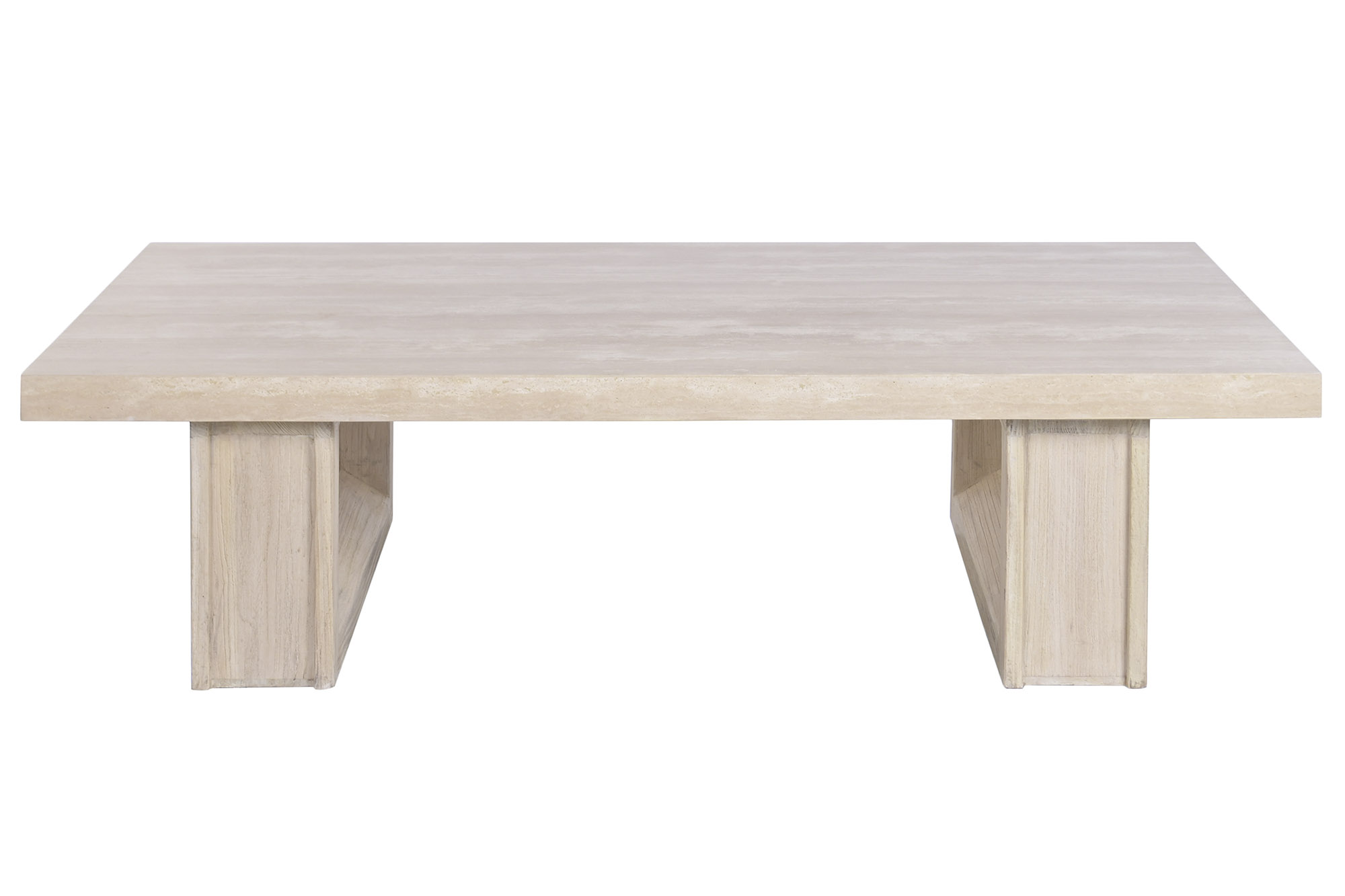 MESA CENTRO OLMO MARMOL TRAVERTINO 160X80X43