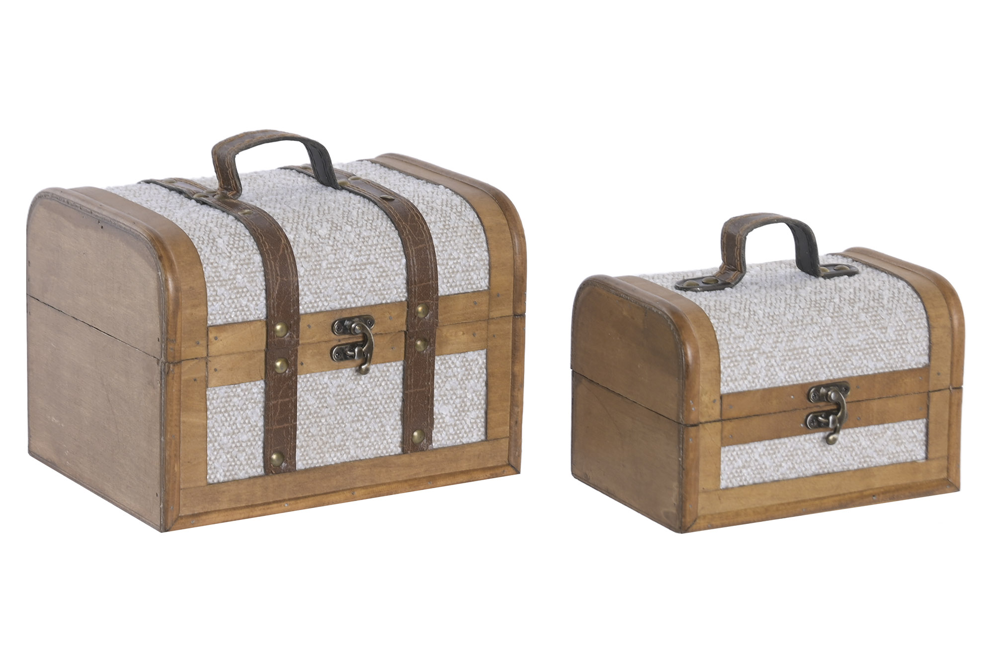 CAJA SET 2 MADERA POLIESTER 23X17X16 BAUL