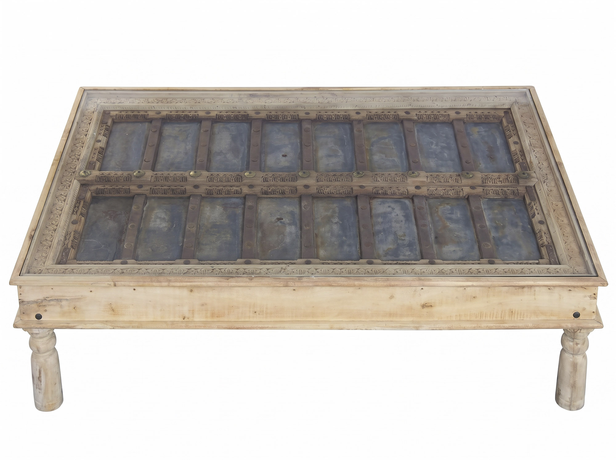 MESA CENTRO MADERA RECICLADA 177X106X46 PUERTA