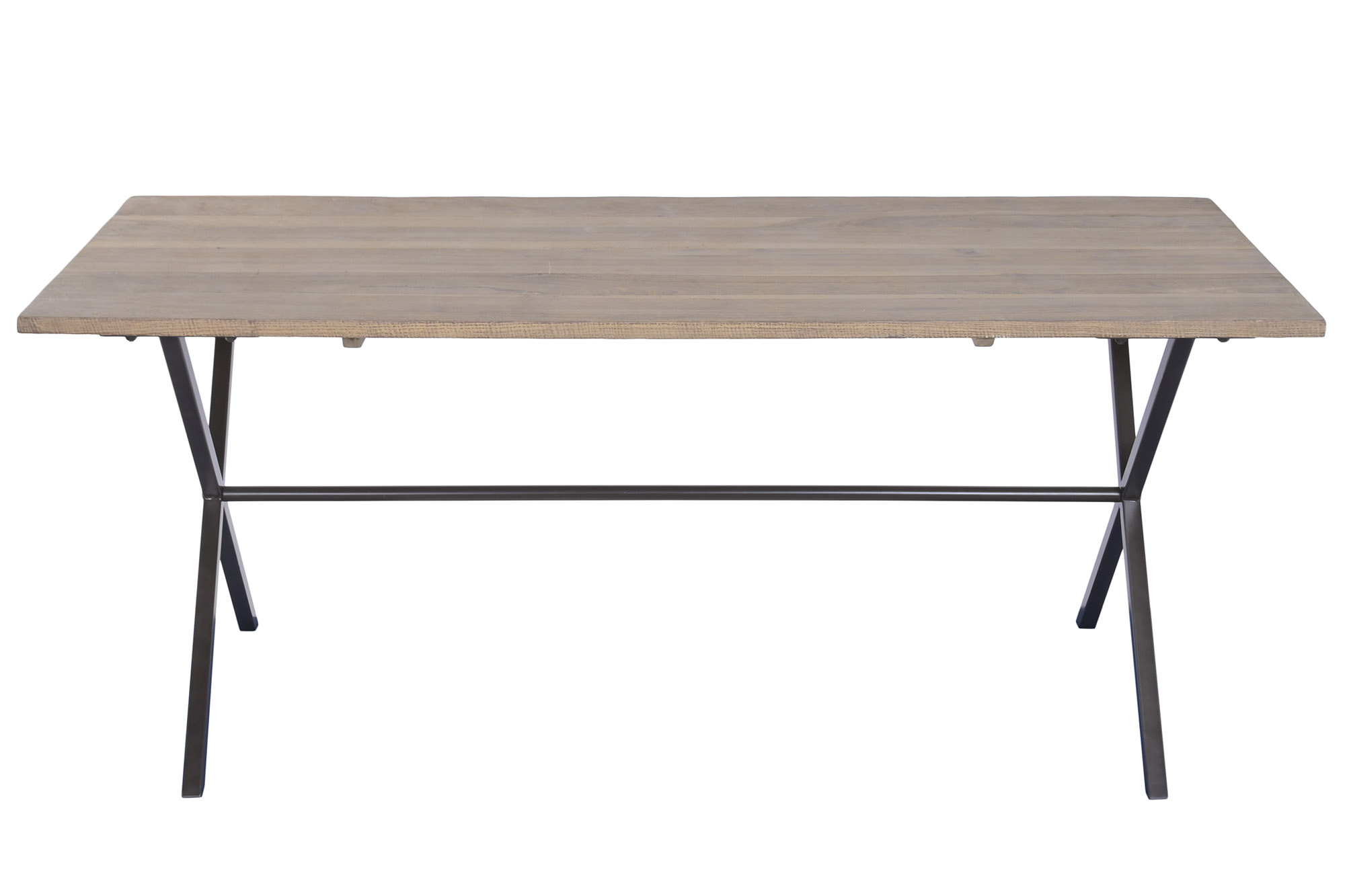 MESA COMEDOR TECA METAL 184X81X76
