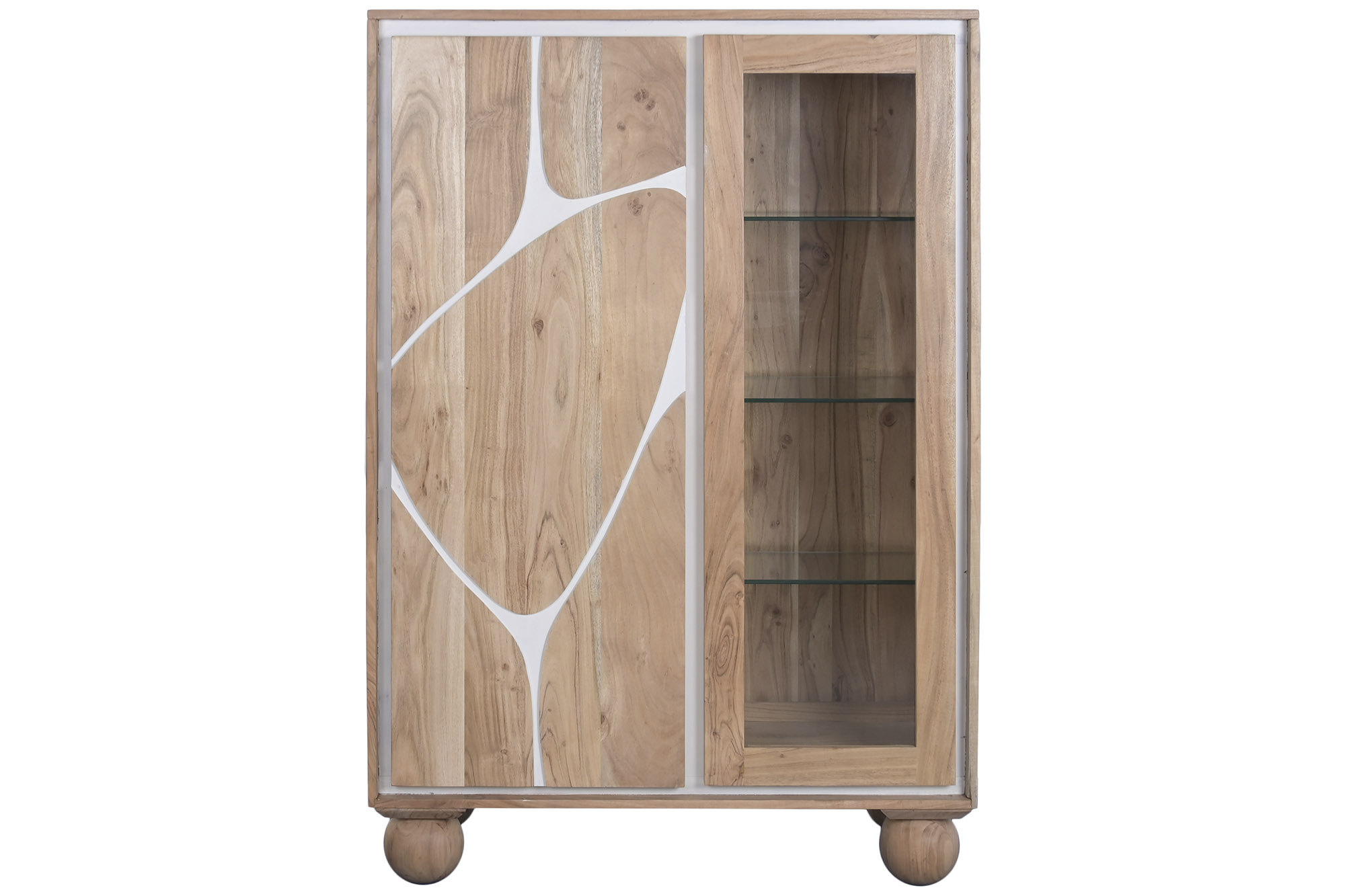 VITRINA ACACIA CRISTAL 100X40X150 NATURAL