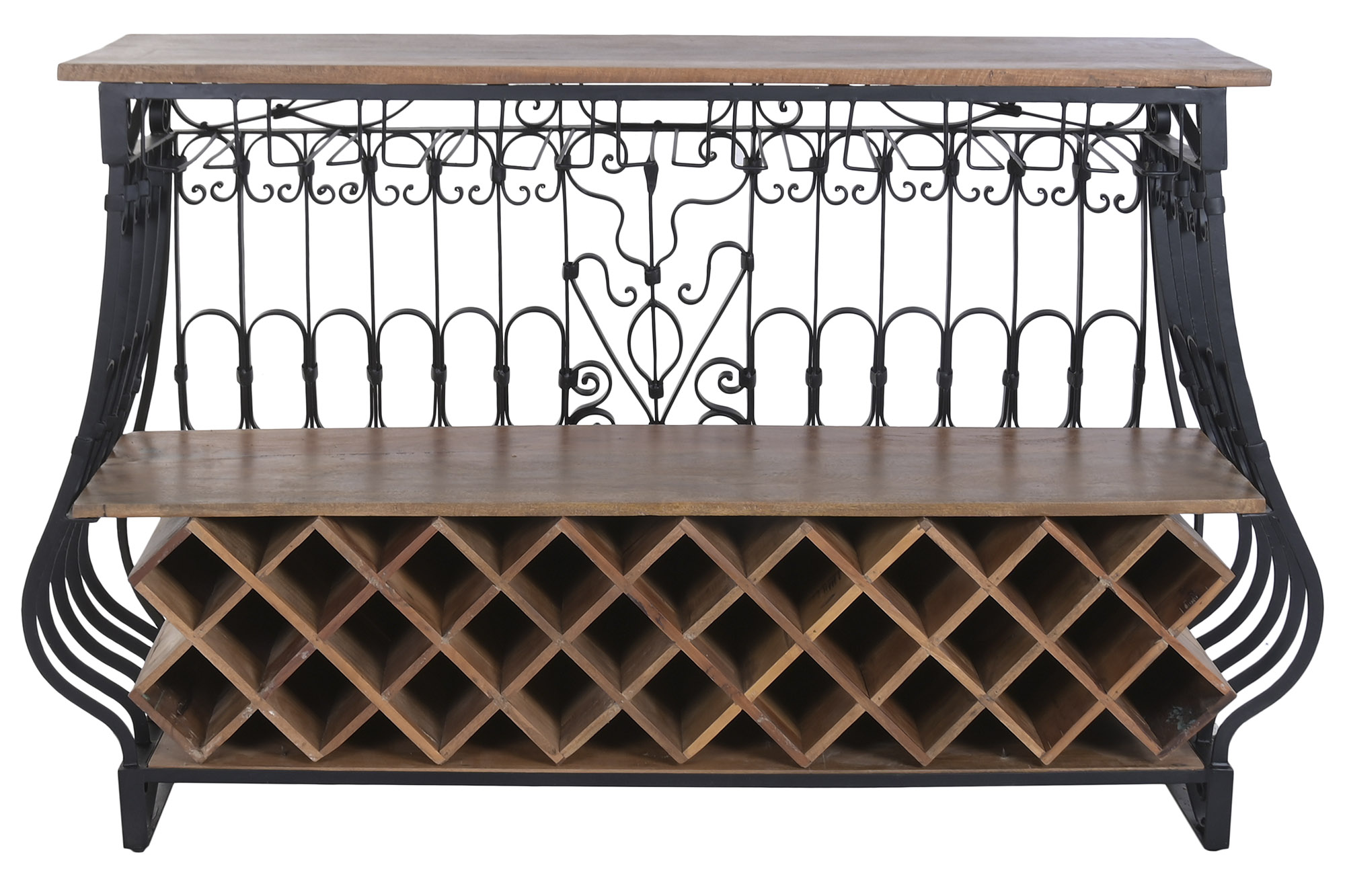 MUEBLE BAR METAL MADERA 144X42X97