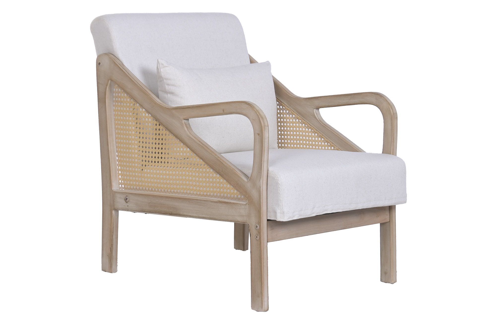 BUTACA MADERA DE HEVEA RATAN 63X83X79 BEIGE
