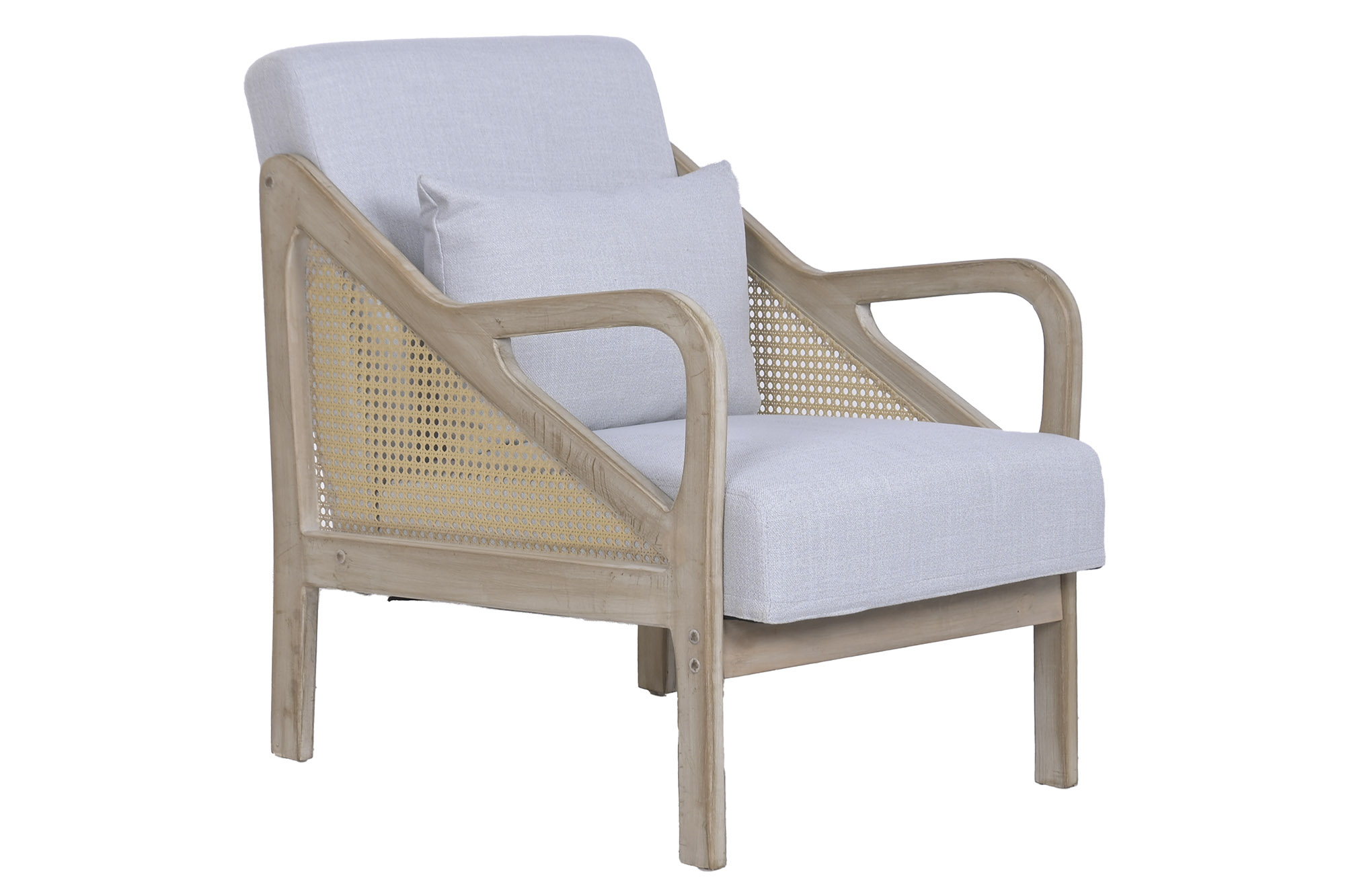 BUTACA MADERA DE HEVEA RATAN 59X59X79 GRIS