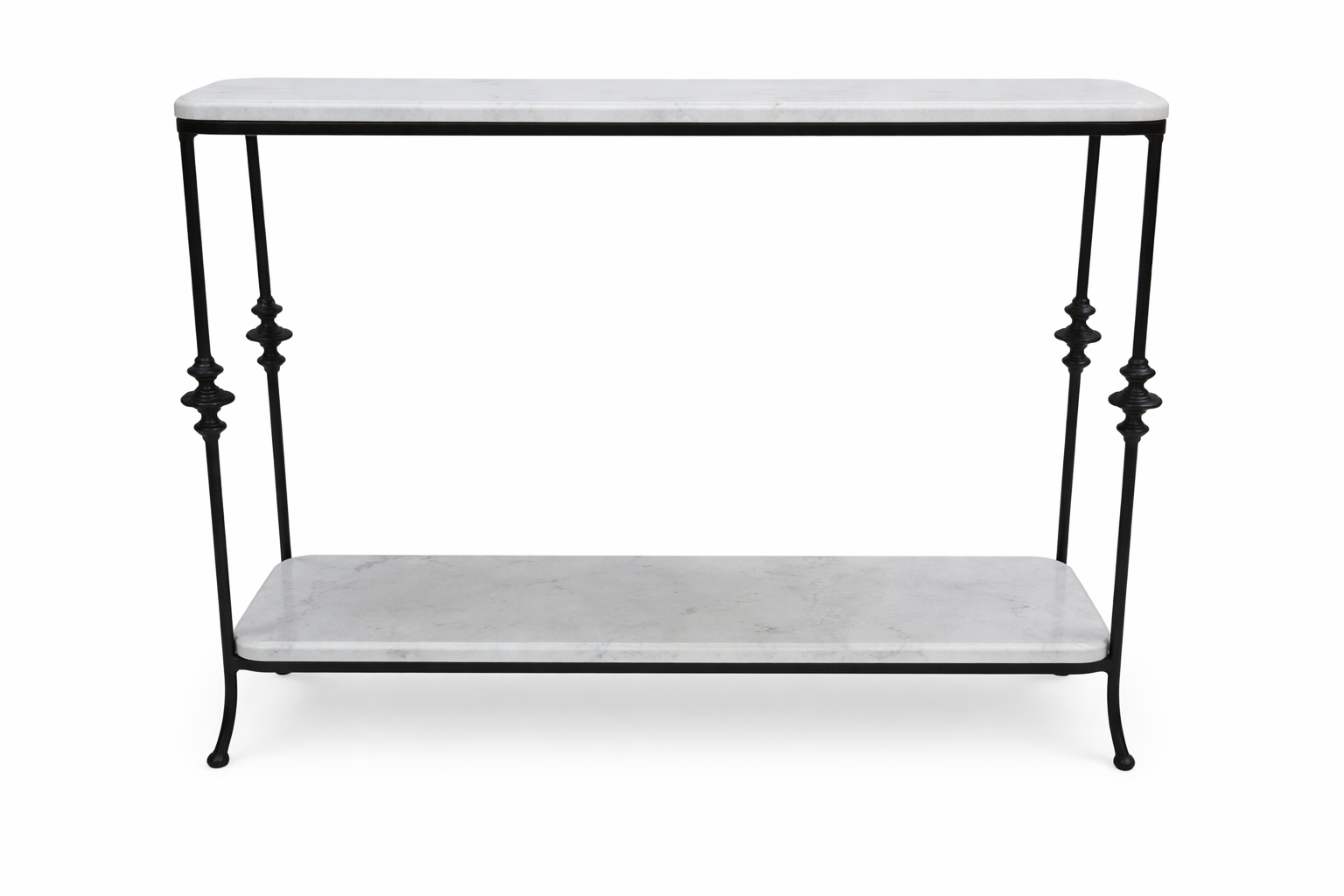 CONSOLA HIERRO MARMOL 107X36X79,5 NEGRO