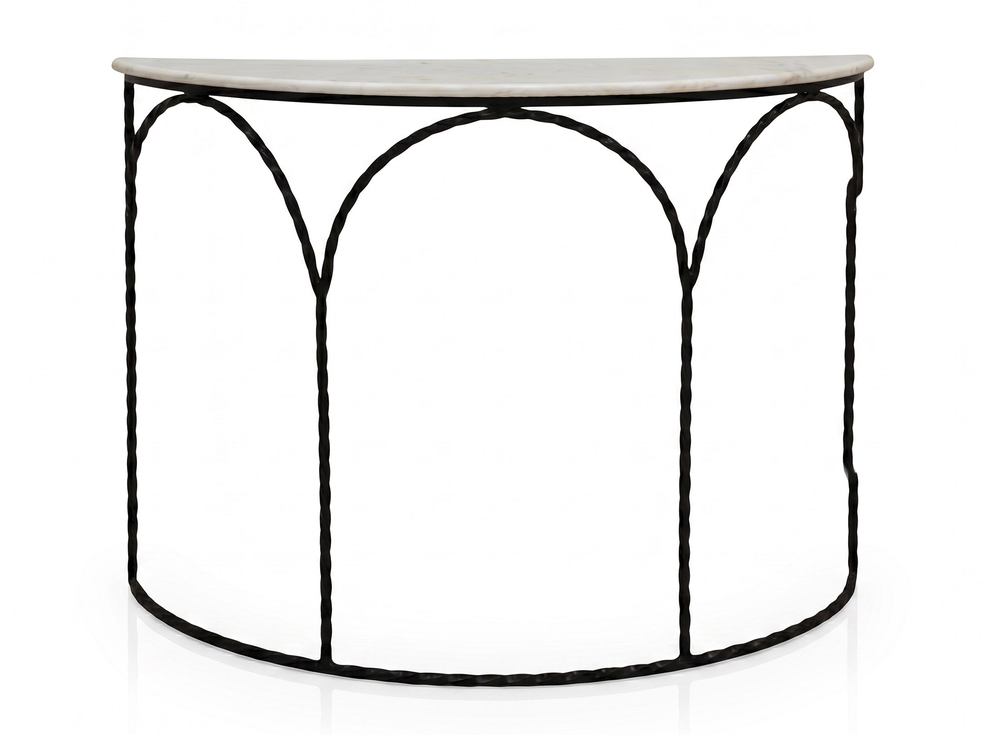 CONSOLA HIERRO MARMOL 105X40X76,5 NEGRO