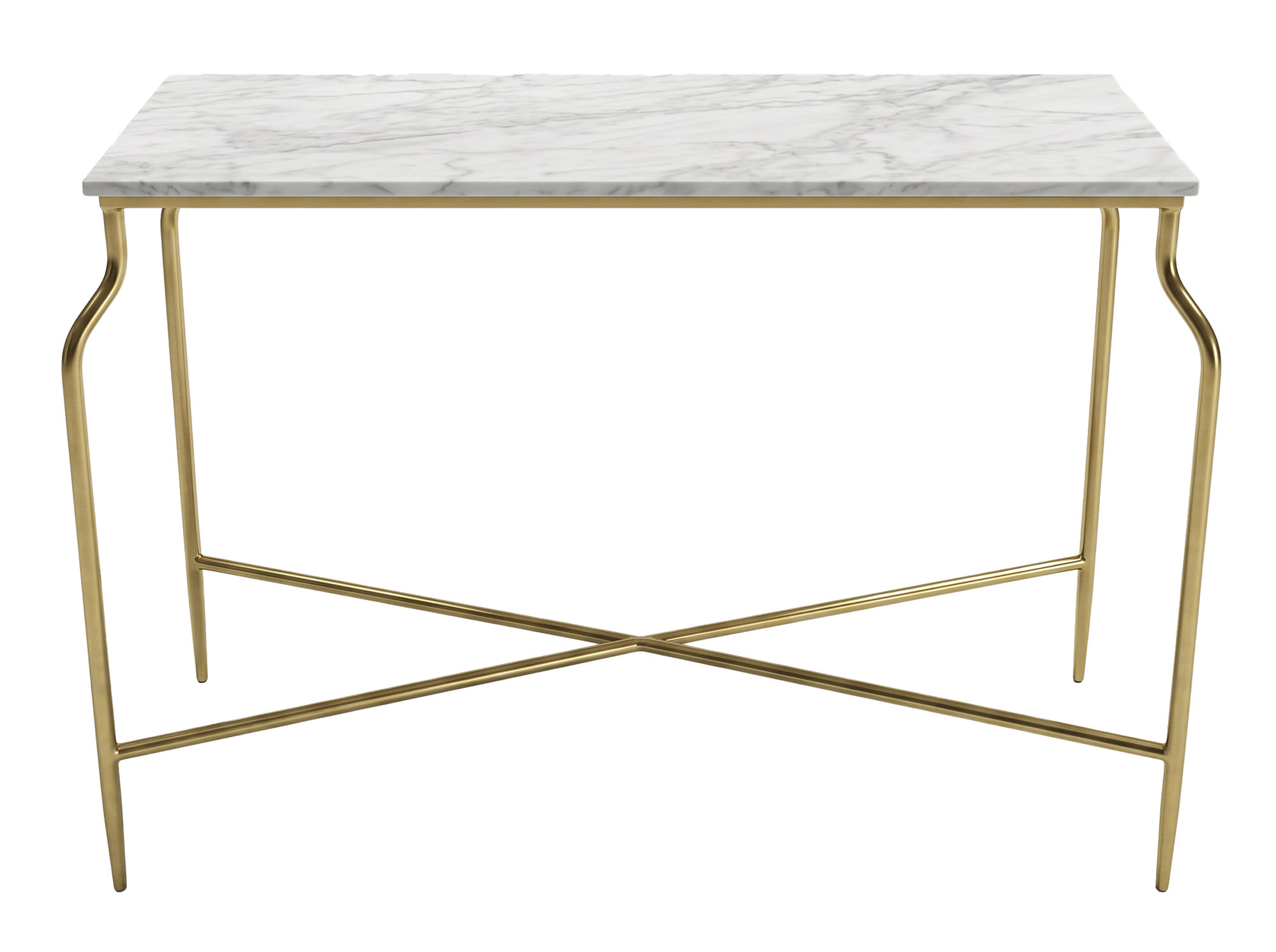 CONSOLA HIERRO MARMOL 110X36,5X77,5 DORADO