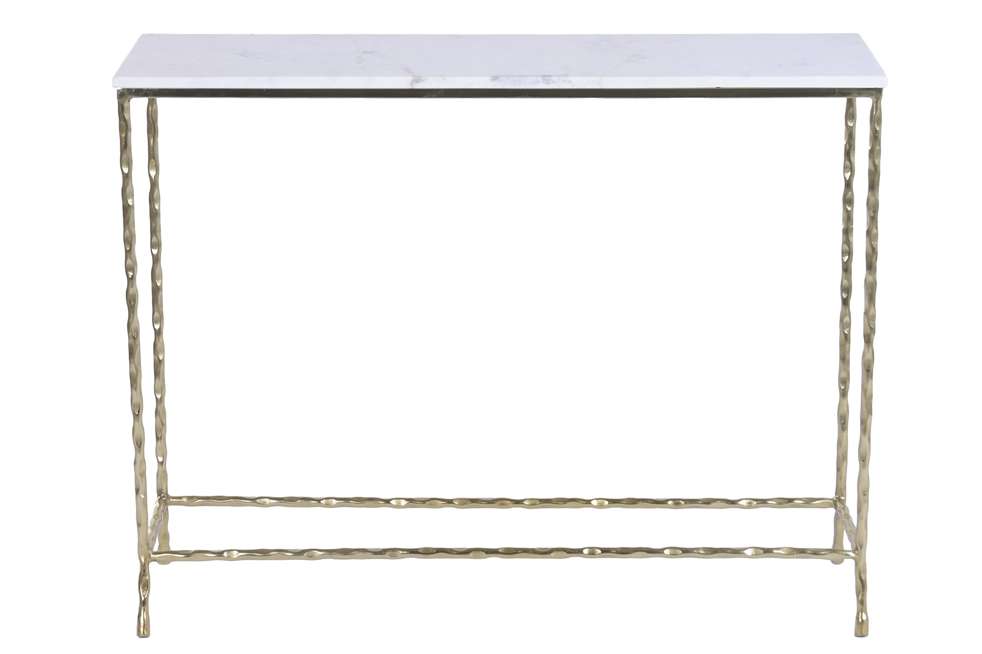 CONSOLA HIERRO MARMOL 102X33X79 DORADO