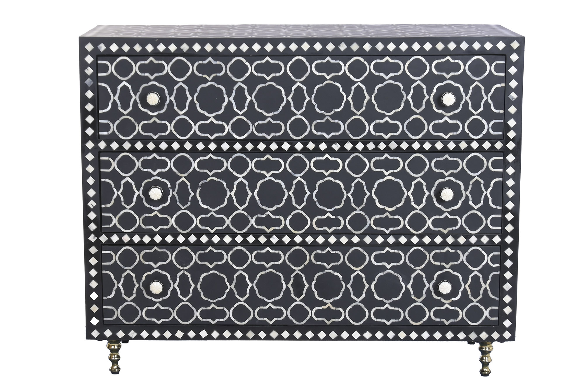 COMODA MANGO HUESO 100X40X85 NEGRO
