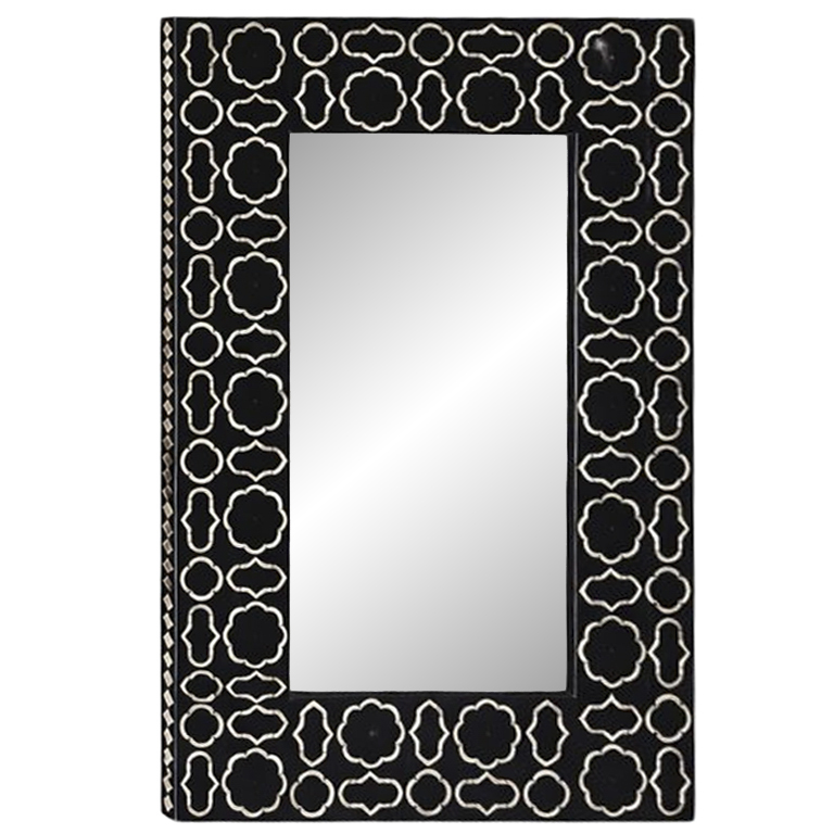 ESPEJO MANGO HUESO 80X5X180 NEGRO