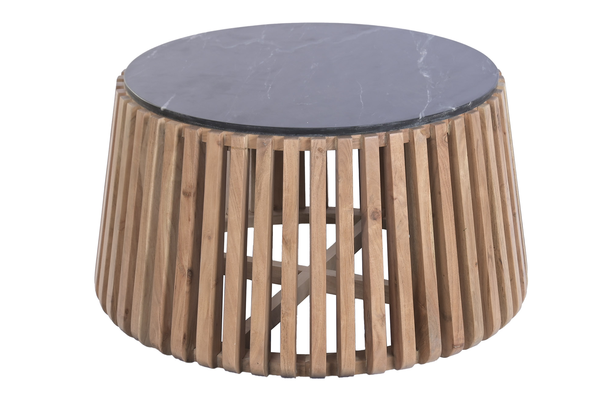 MESA CENTRO MARMOL MANGO 85X85X45 NEGRO