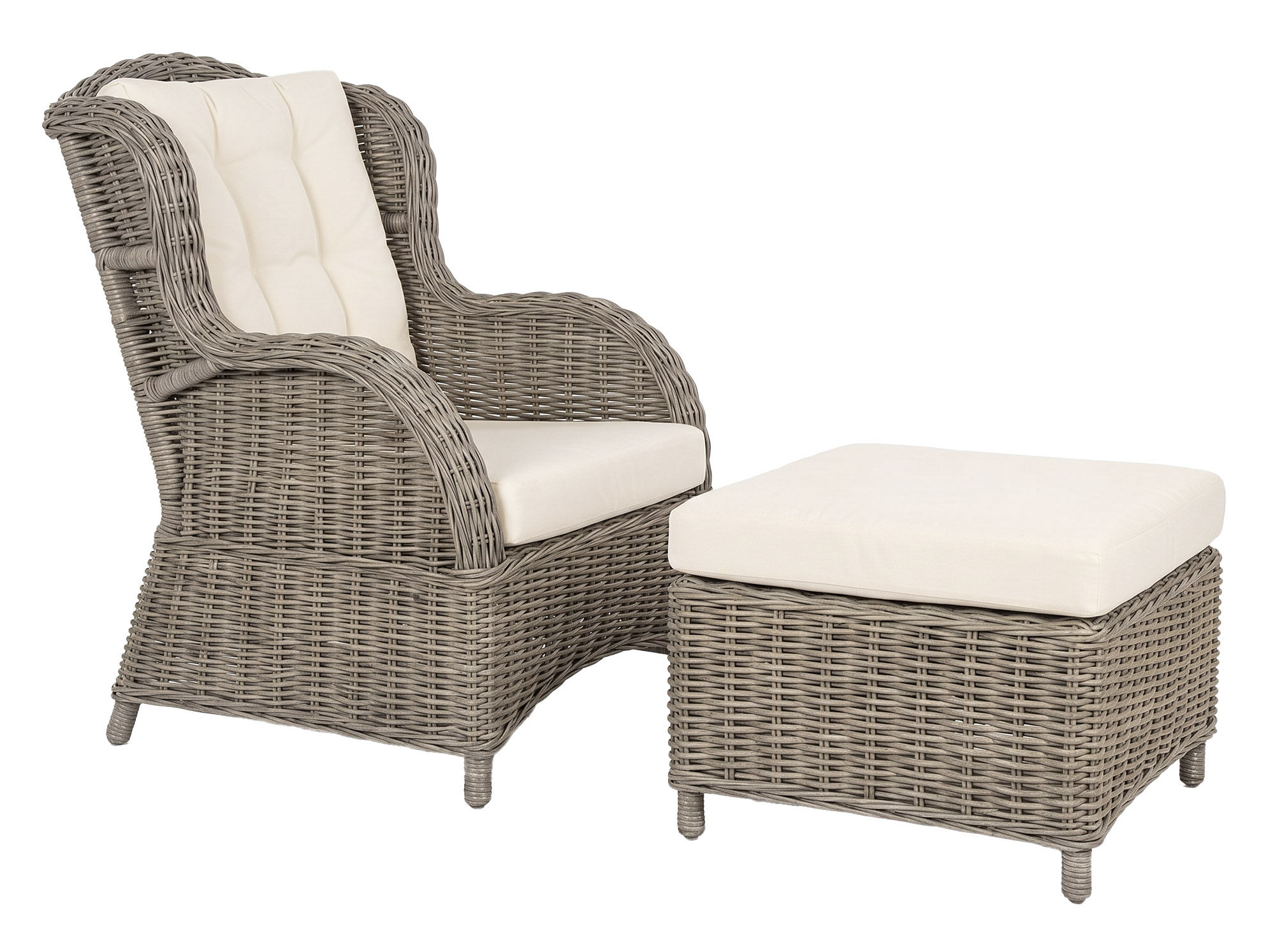 SILLON SET 2 RATAN 90X95X106 CON REPOSAPIES Y COJI