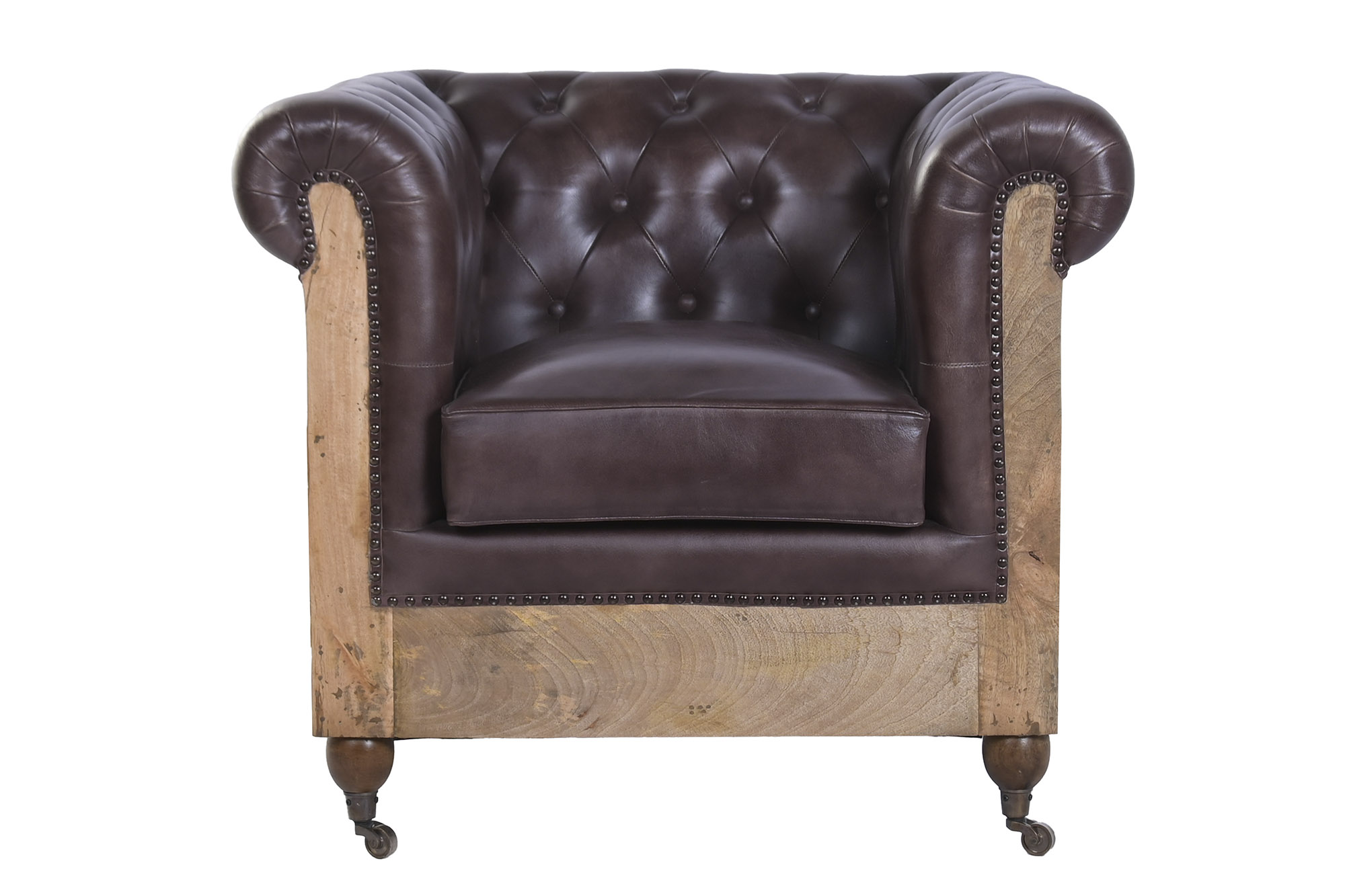 SILLON PIEL MANGO 88X80X75 MARRON