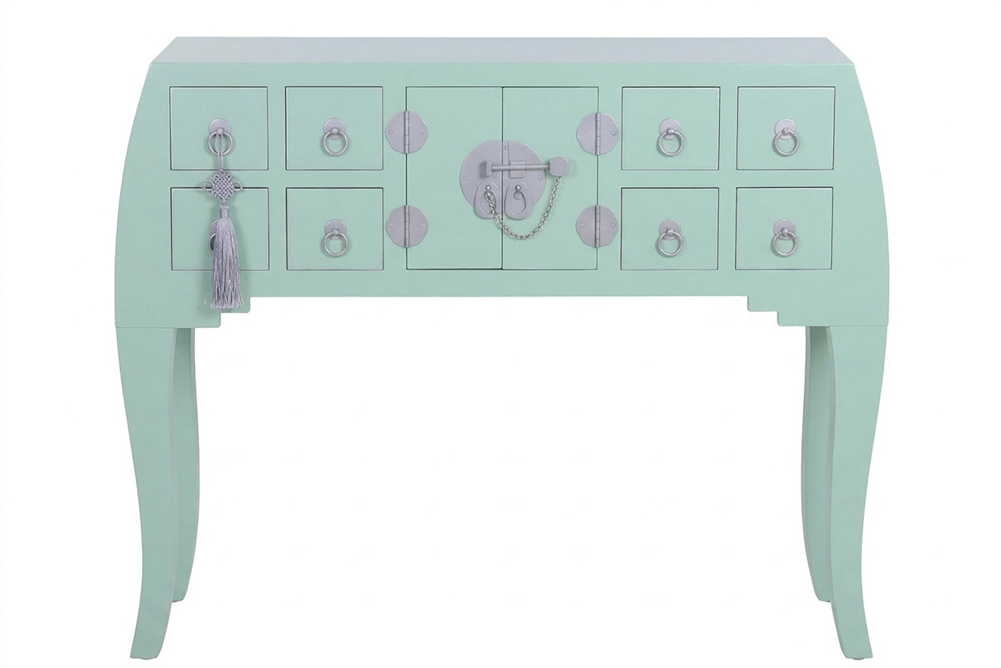 CONSOLA ABETO MDF 98X26X80 ORIENTAL VERDE MENTA