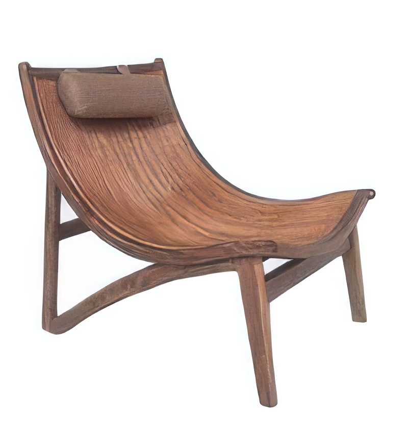 BUTACA BAMBU TECA 66X80X81 MARRON OSCURO