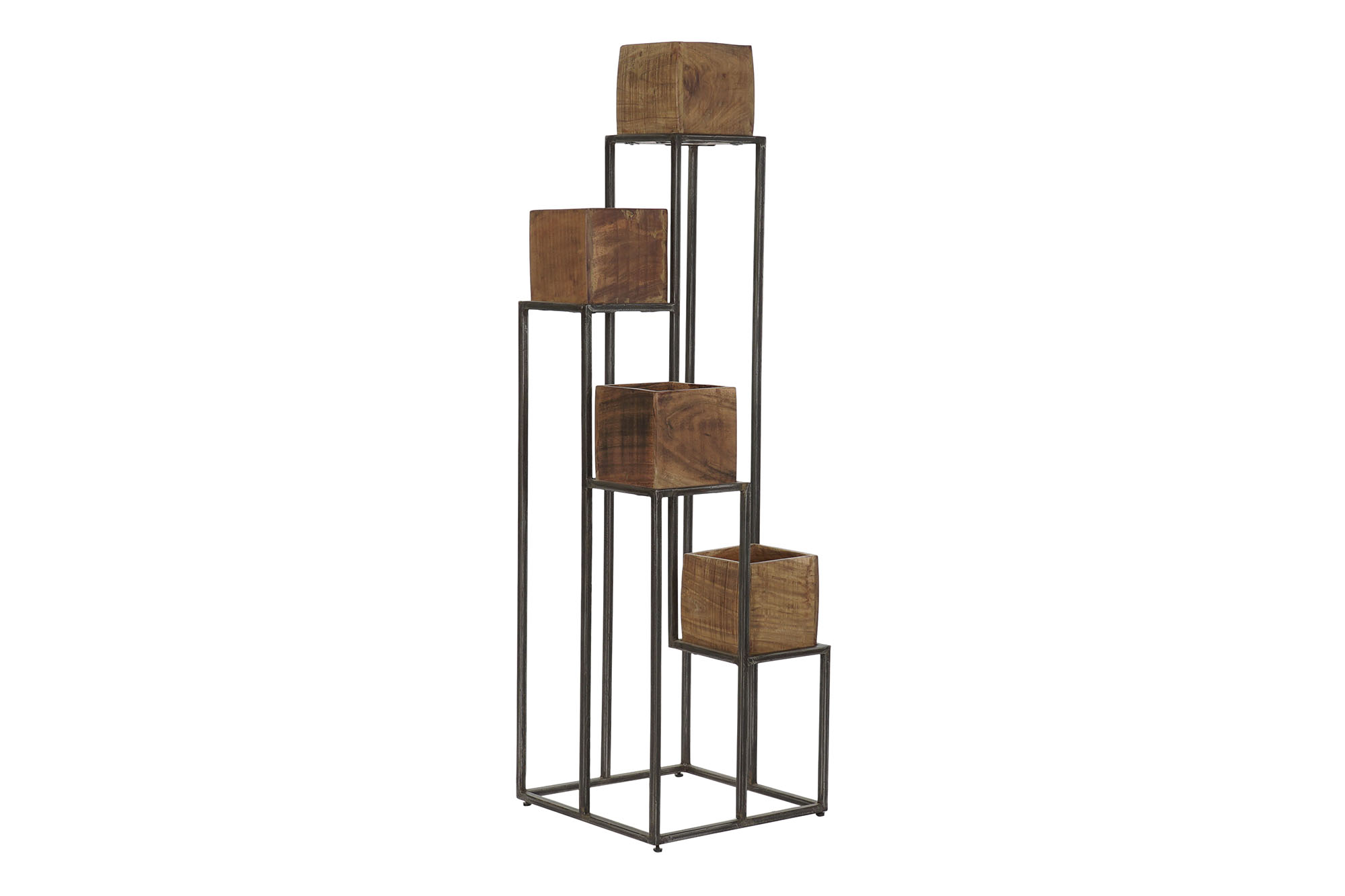 MACETERO MANGO METAL 40X40X120 MARRON
