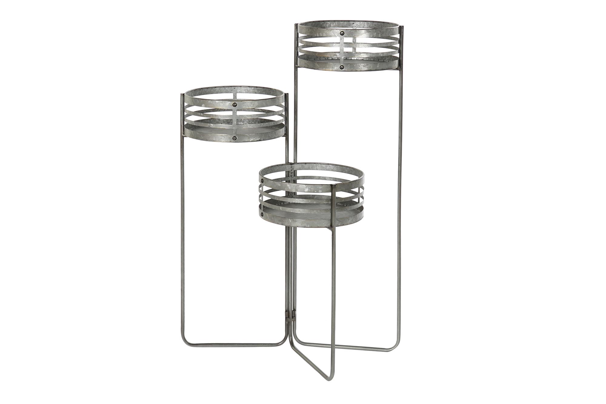 MACETERO METAL HIERRO 47X35X72 GRIS