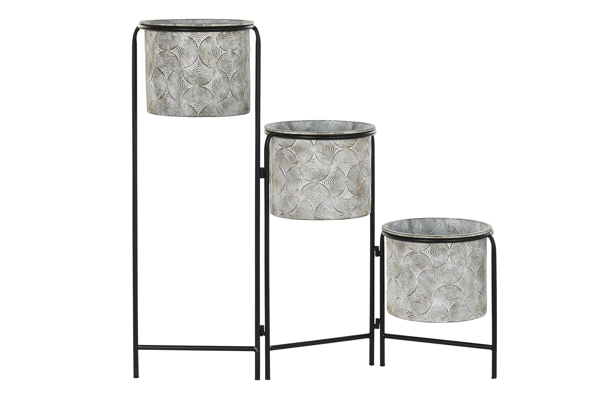 MACETERO METAL 82X25X81 DESGASTADO GRIS