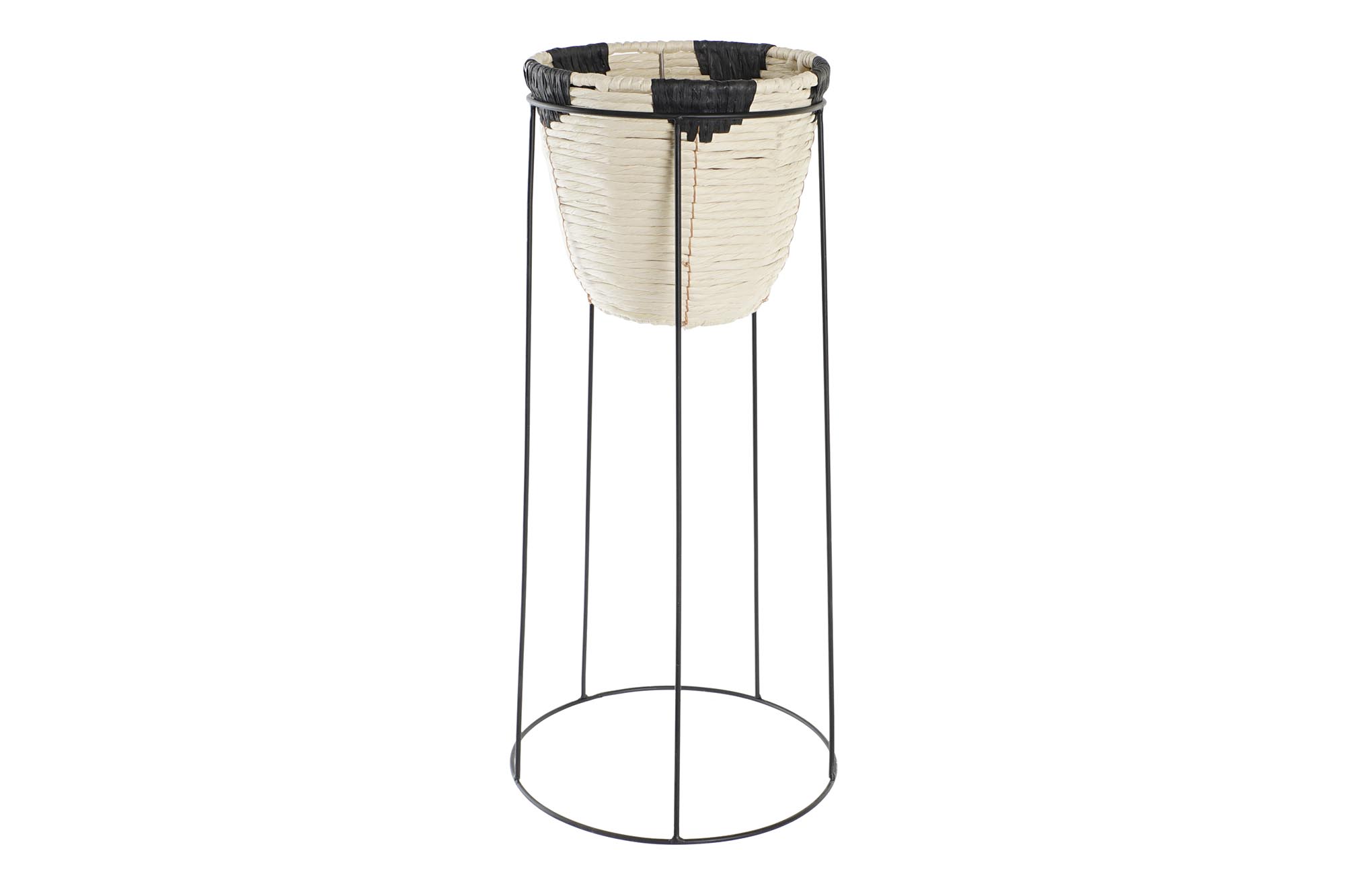 MACETERO FIBRA METAL 30X30X62 NATURAL