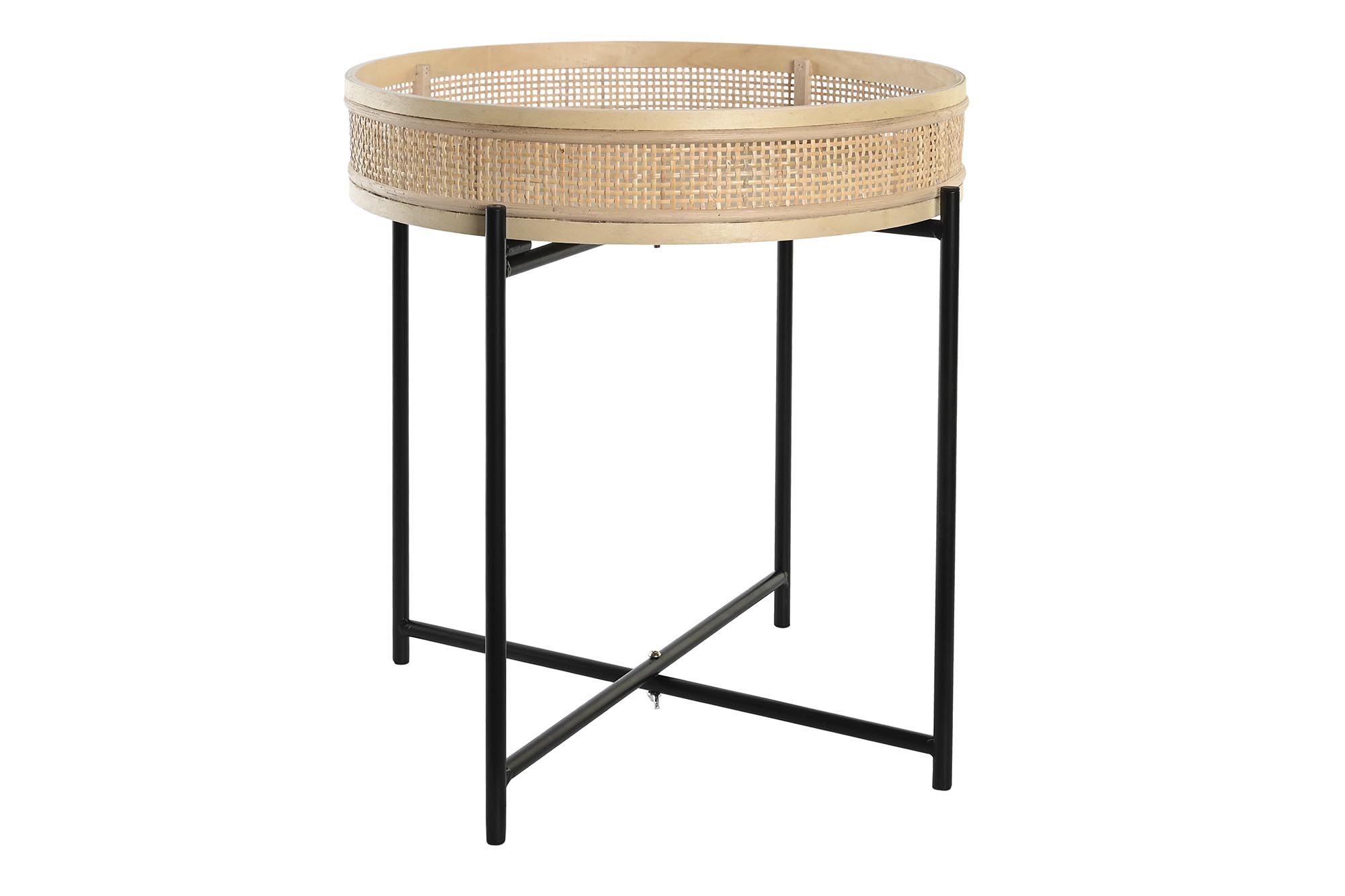 MACETERO RATAN METAL 43X43X46 NATURAL
