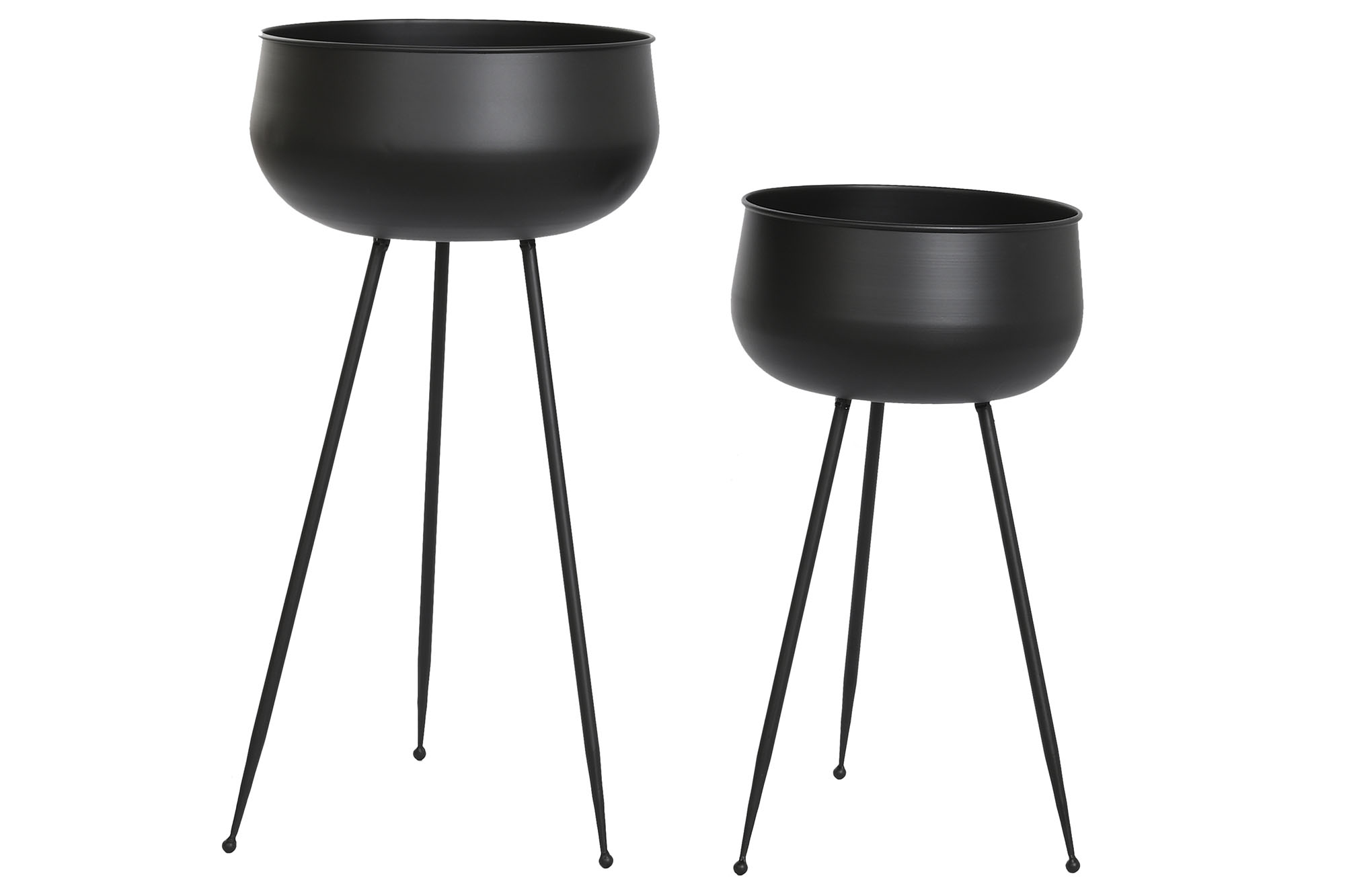 MACETERO SET 2 METAL 34X34X69 NEGRO