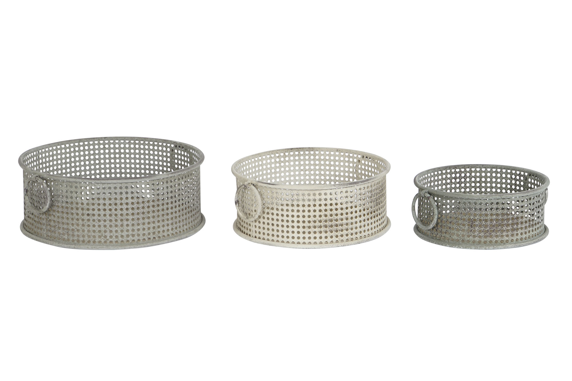 CESTA SET 3 METAL 43X42X17 ENVEJECIDO MULTICOLOR