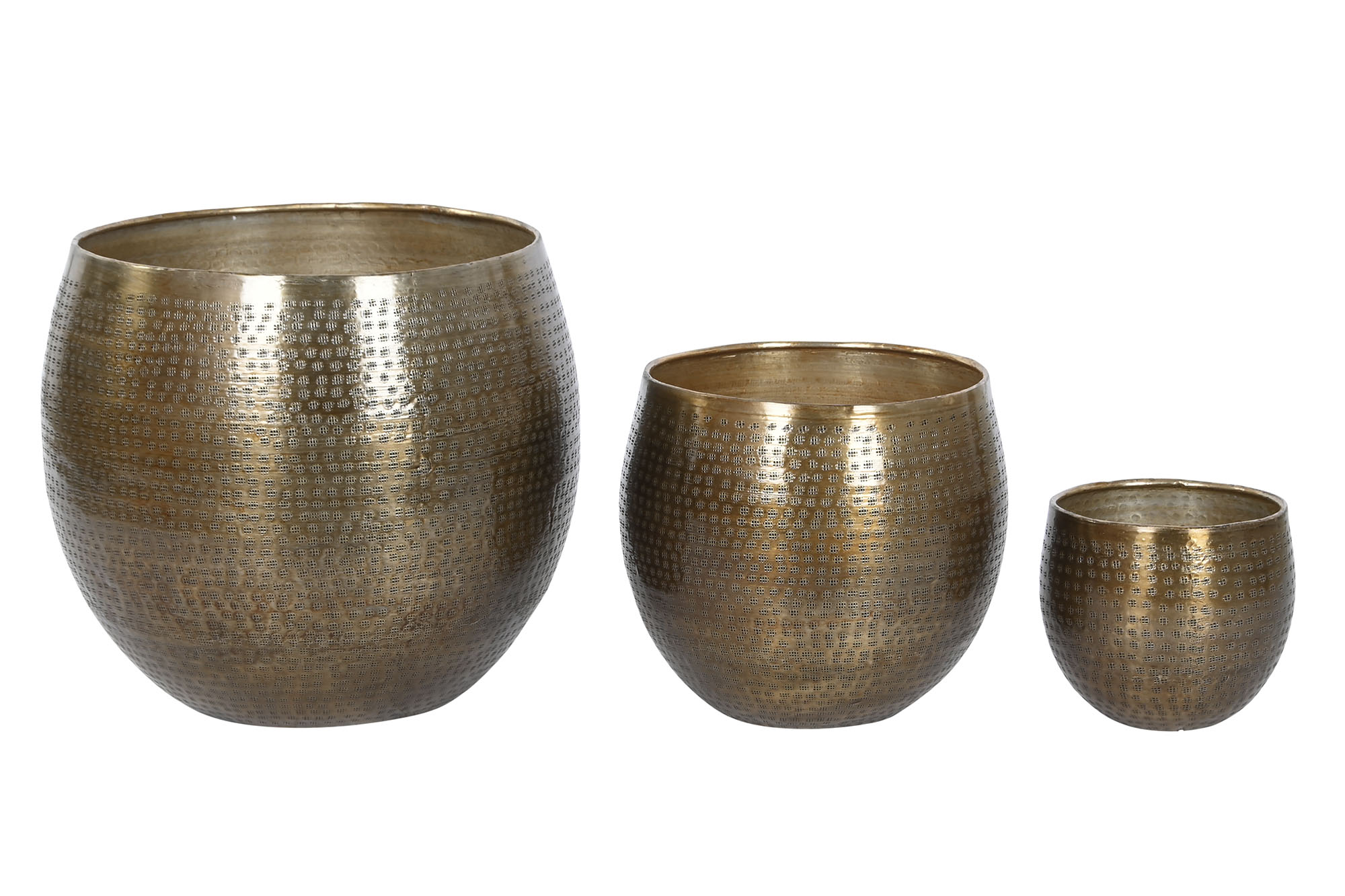 MACETERO SET 3 ALUMINIO 47X47X40,5 ENVEJECIDO