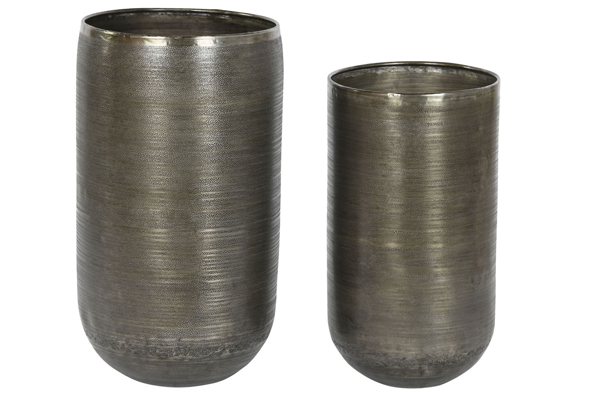 MACETERO SET 2 ALUMINIO 35X35X64 ENVEJECIDO
