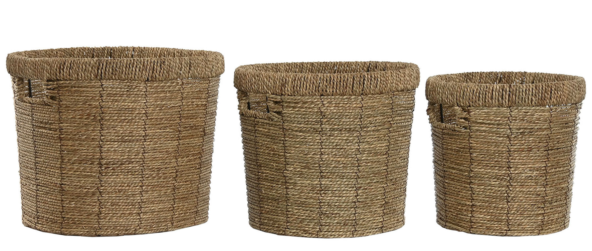 MACETERO SET 3 FIBRA METAL 36X36X29 MARRON