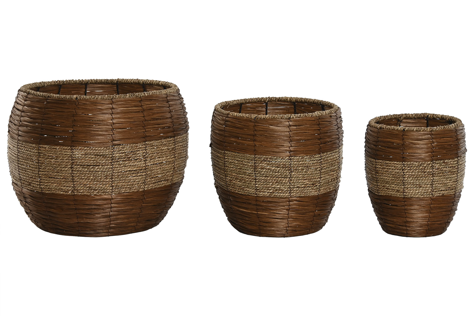 MACETERO SET 3 FIBRA METAL 33X33X30 NATURAL