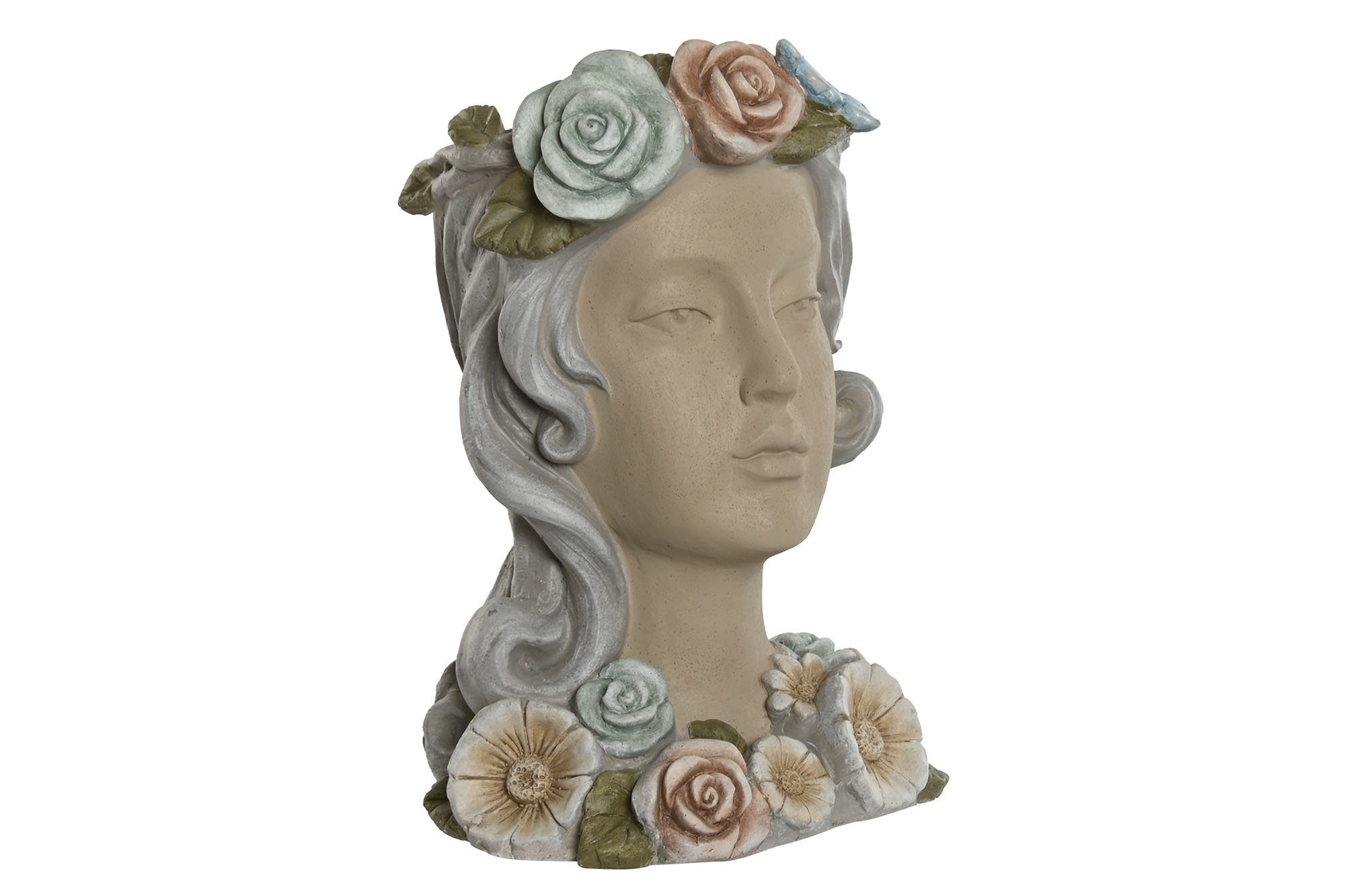 MACETERO MAGNESIA 32X30X48 CHICA FLORES CREMA