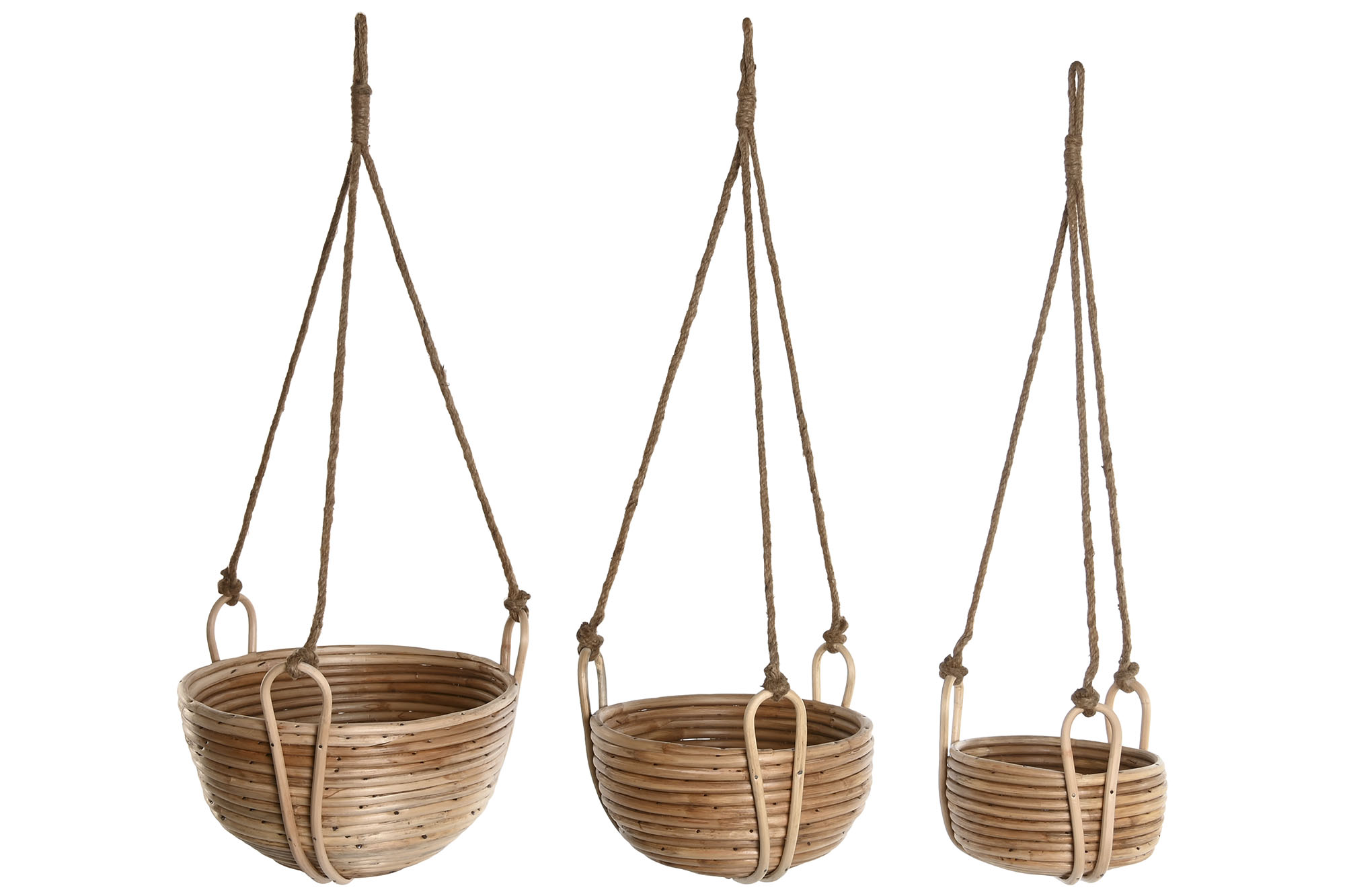 MACETERO SET 3 MIMBRE CUERDA 31X31X23 COLGANTE