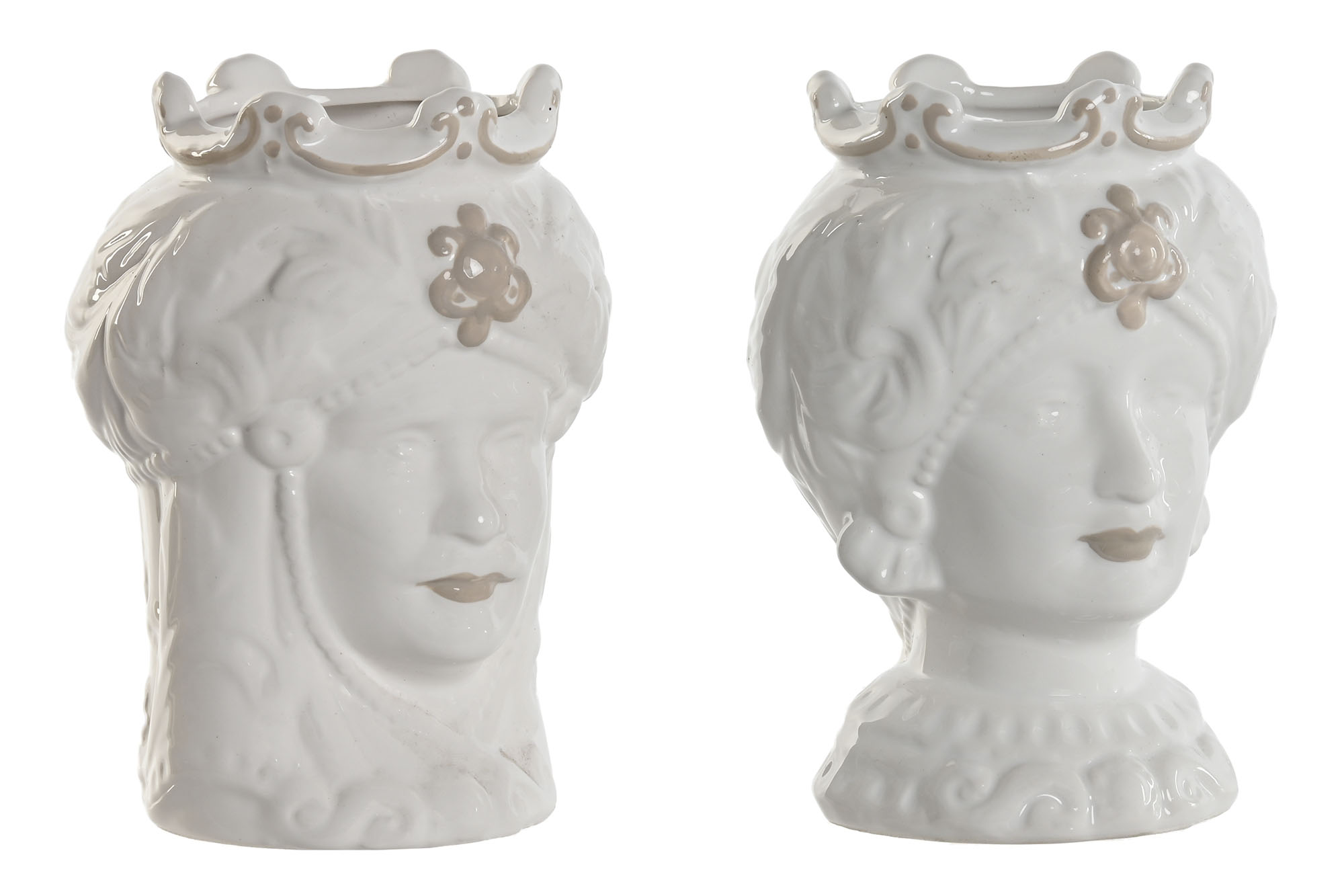 MACETERO PORCELANA 10X10X14,5 CABEZA SICILIANA 2 S