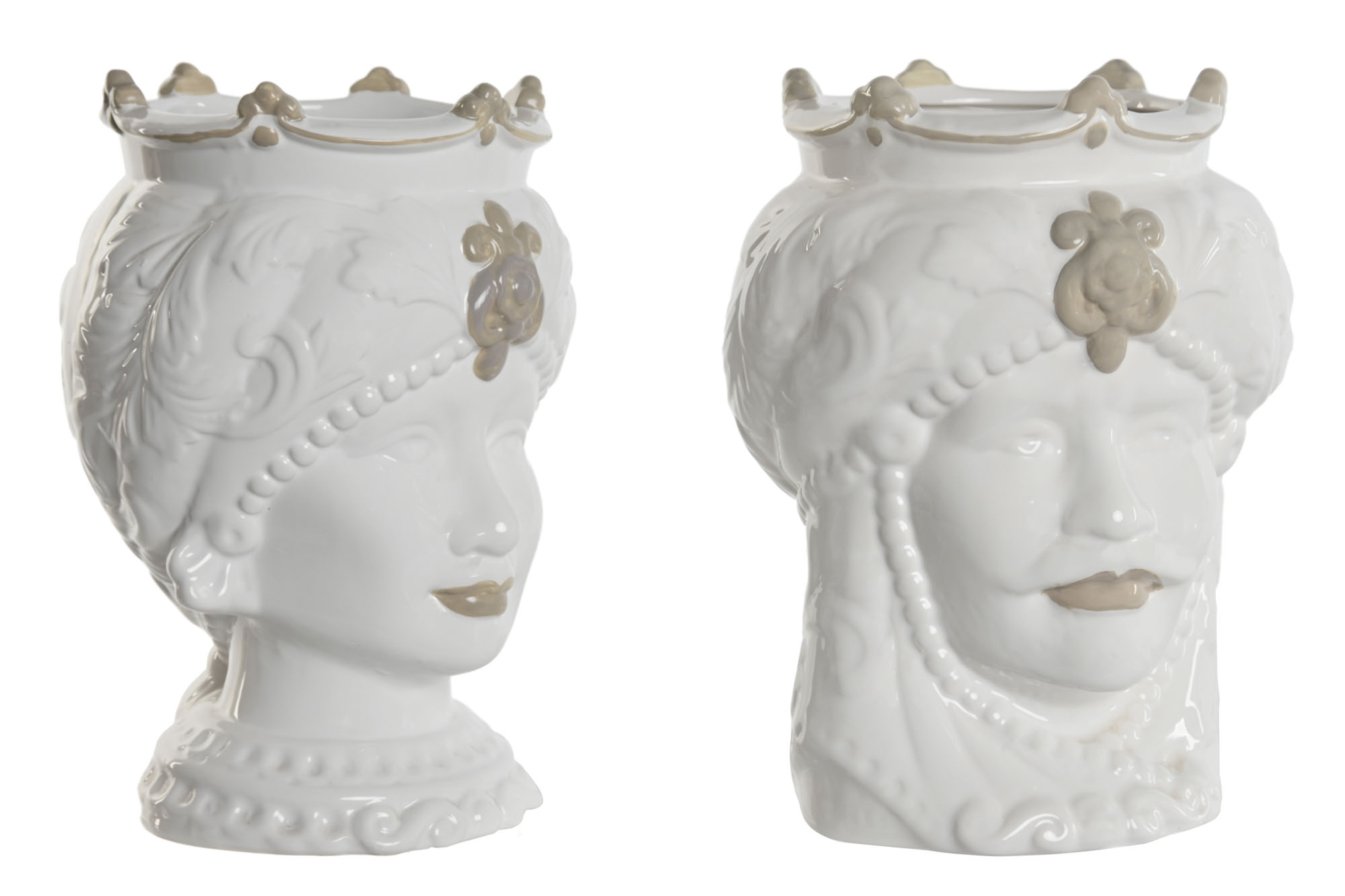 MACETERO PORCELANA 15X15X26,5 CABEZA SICILIANA 2 S