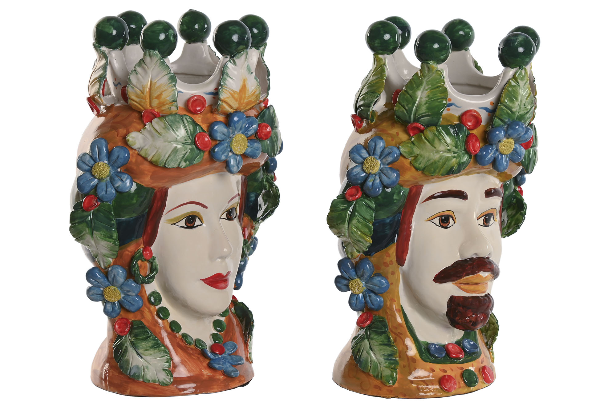 MACETERO PORCELANA 20X20X32 CABEZA SICILIANA 2 SUR