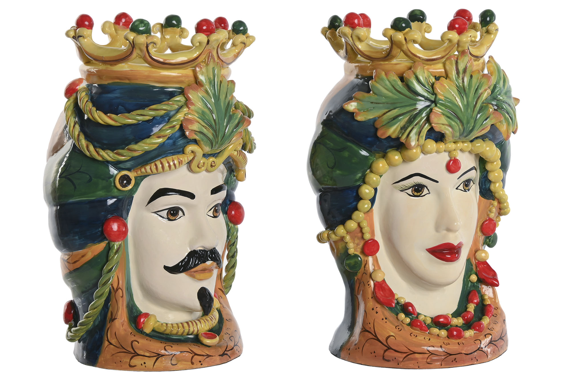 MACETERO PORCELANA 20X20X29 CABEZA SICILIANA 2 SUR