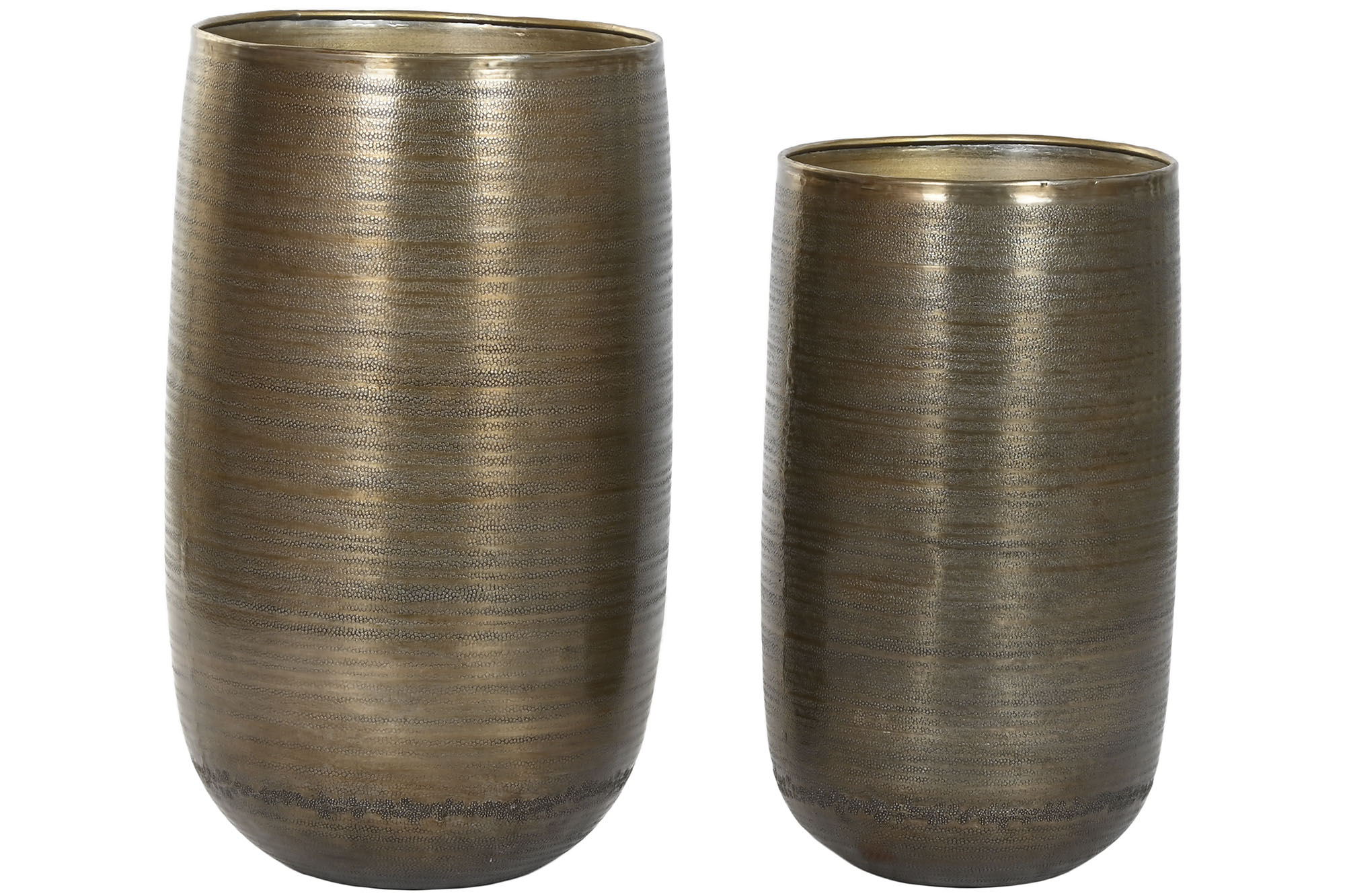 MACETERO SET 2 ALUMINIO 37X37X63 ENVEJECIDO