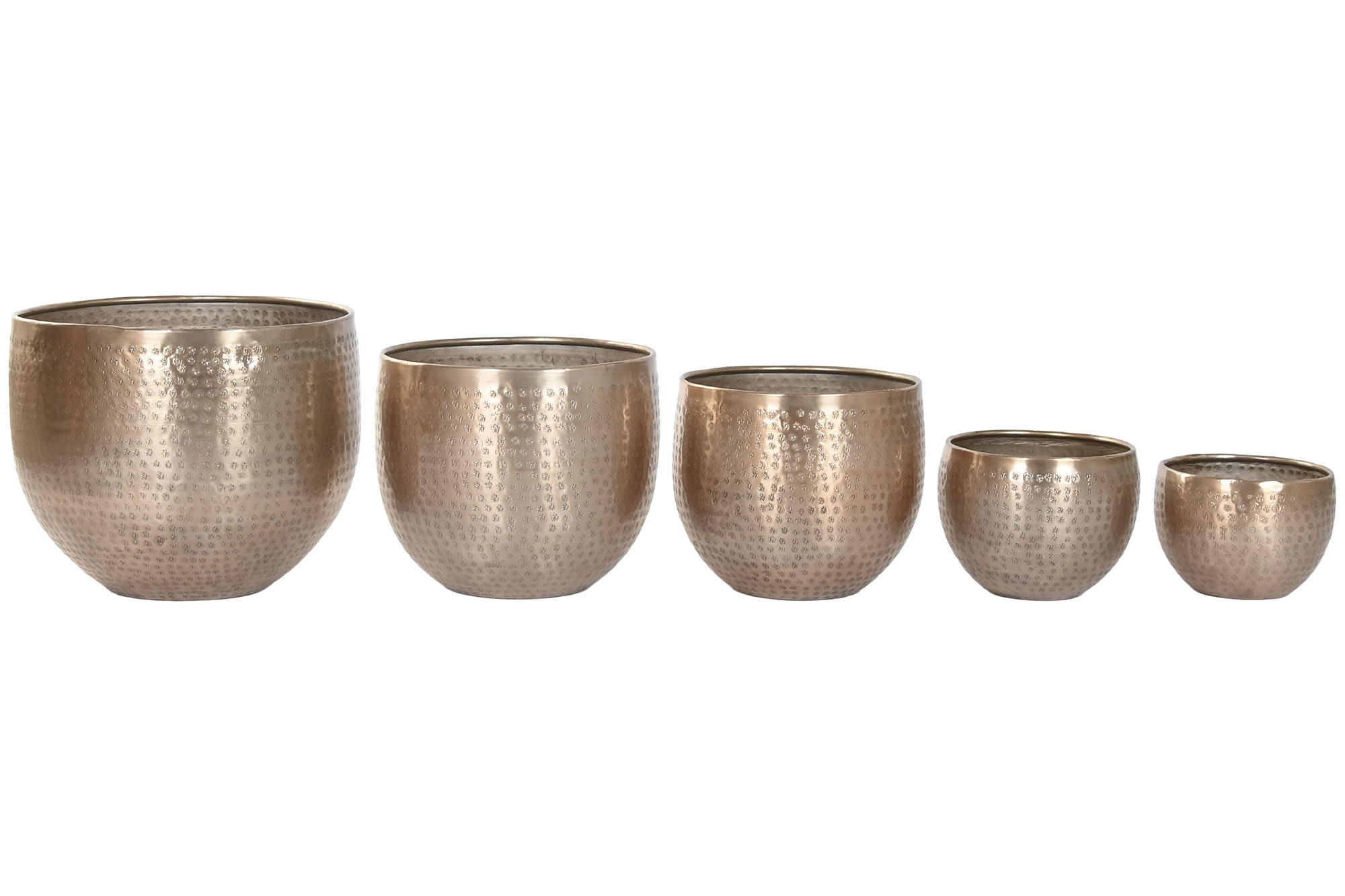 MACETERO SET 5 ALUMINIO 35X35X29,5 DORADO