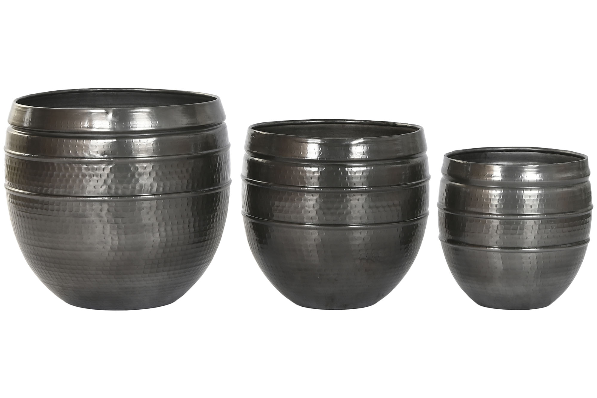 MACETERO SET 3 ALUMINIO 40X40X40,5 GRIS BRILLANTE