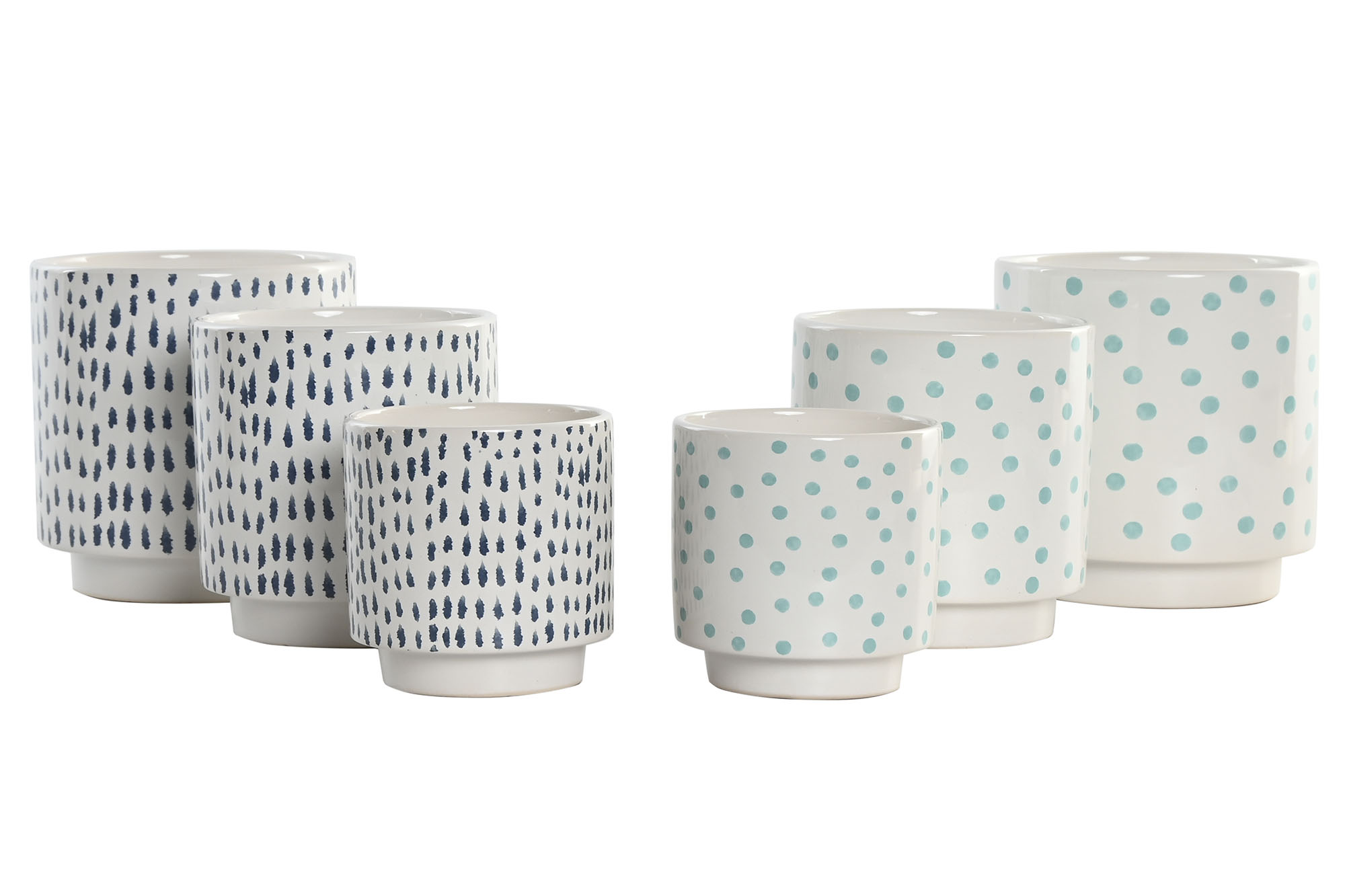 MACETERO SET 3 CERAMICA 14X14X14 PINCELADAS 2 SURT