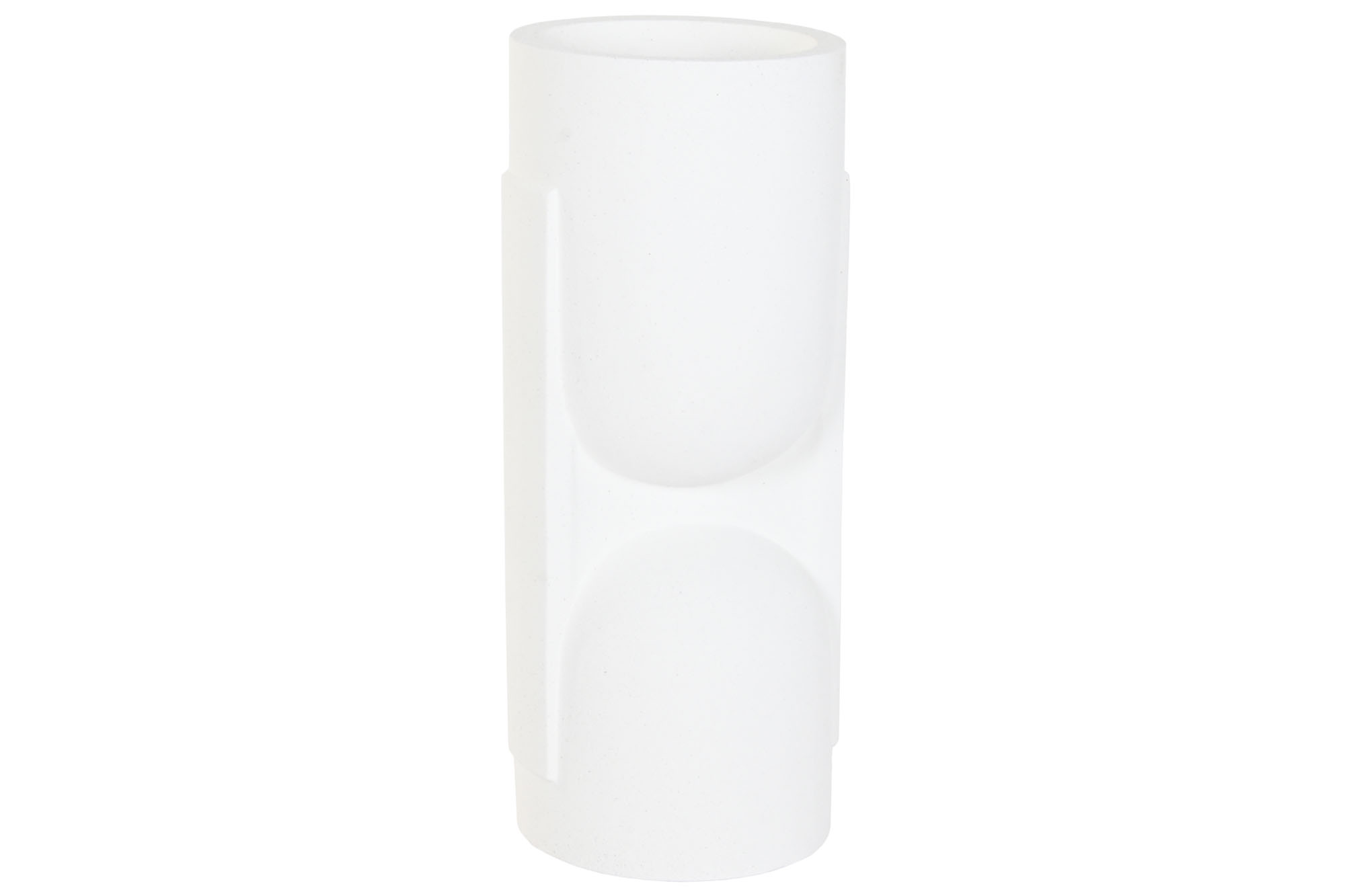 MACETERO MAGNESIA 38X38X91 RUGOSO BLANCO ROTO