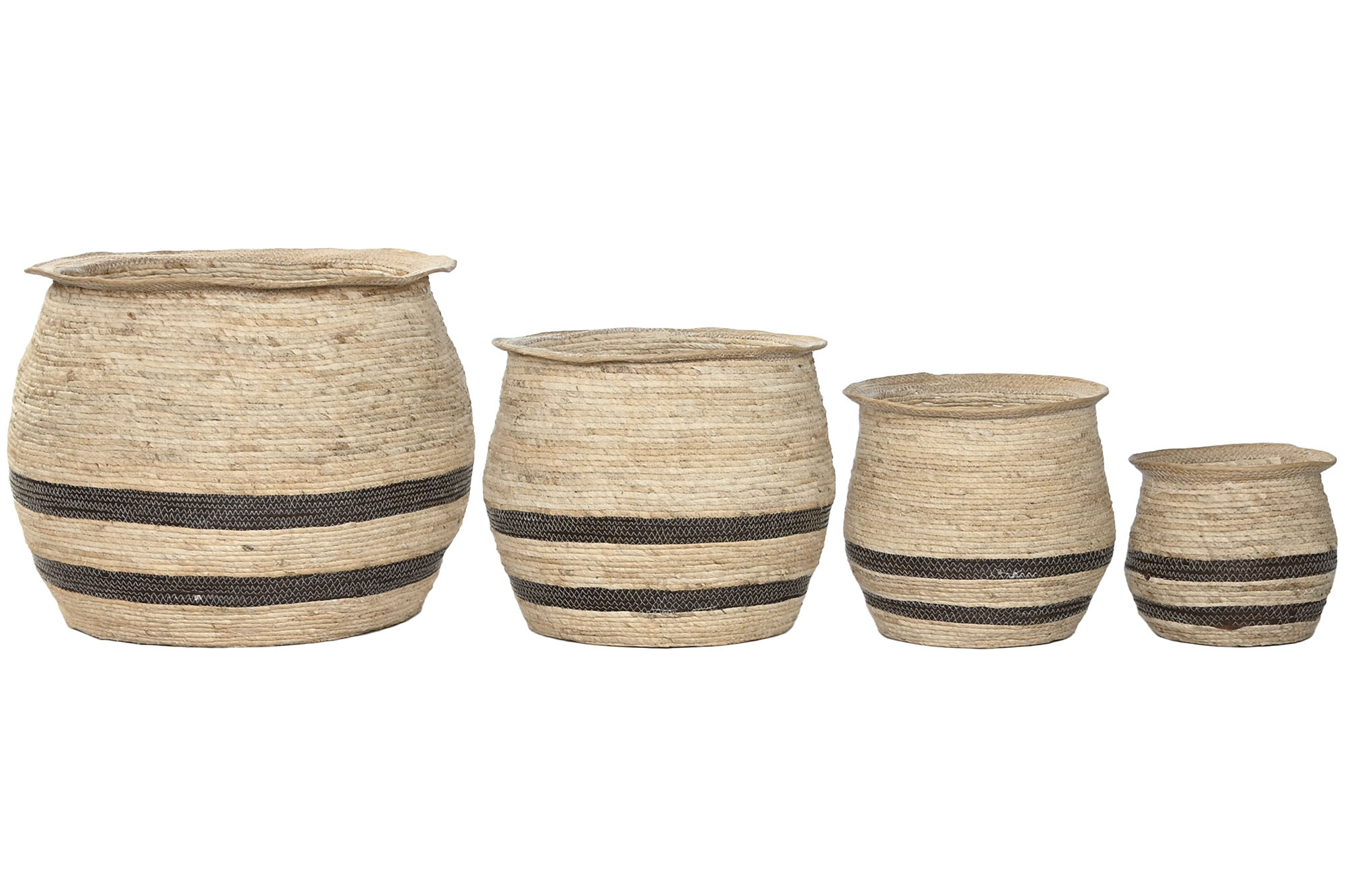 MACETERO SET 4 FIBRA TRENZADA 60X60X52 NATURAL