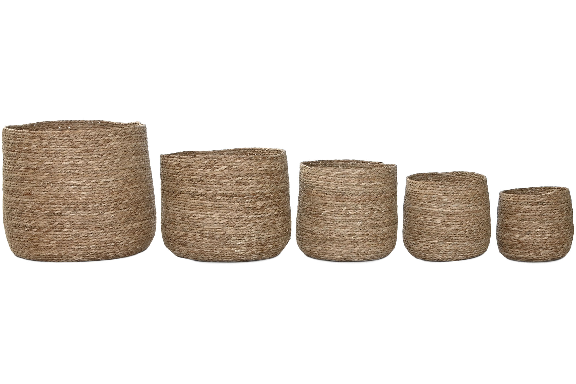 MACETERO SET 5 FIBRA TRENZADA 44X44X39,5 NATURAL