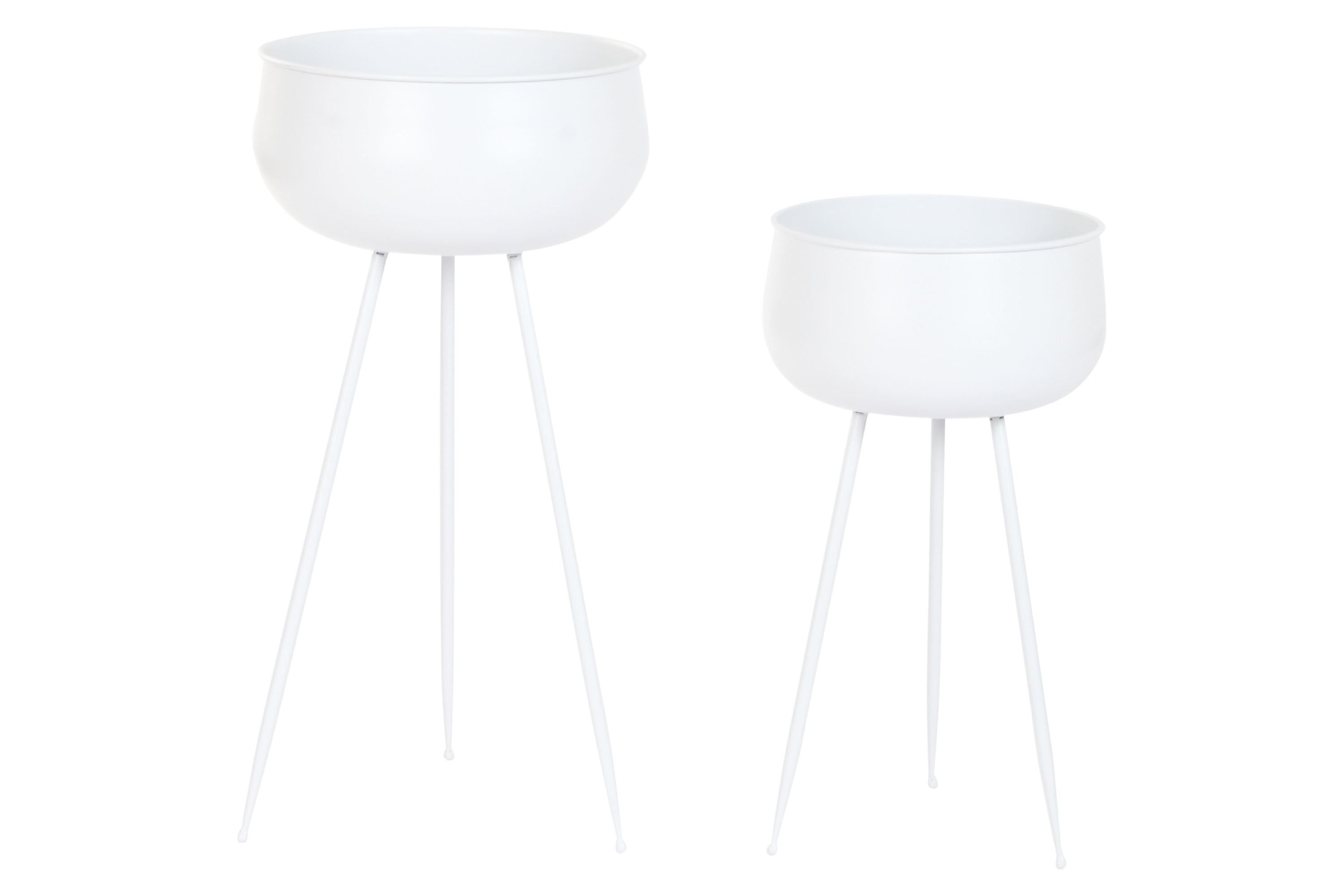 MACETERO SET 2 METAL 34X34X69 BLANCO
