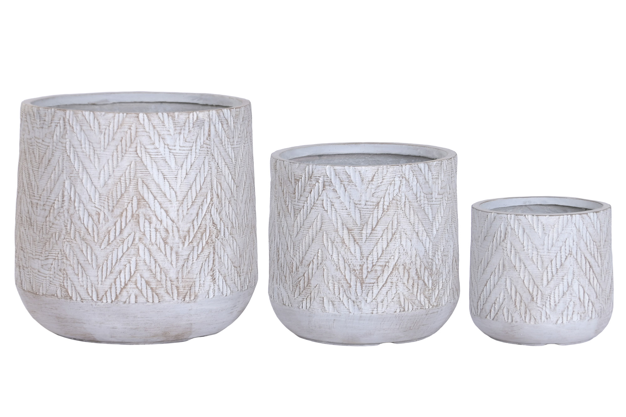 MACETERO SET 3 MAGNESIA FIBRA VIDRIO 51X51X51 GRIS