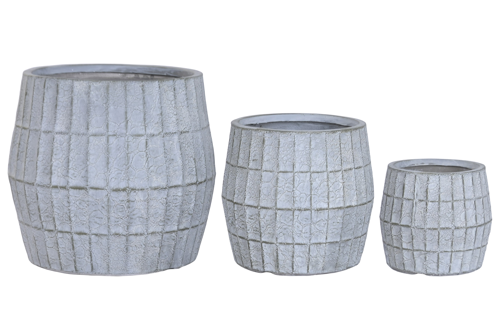 MACETERO SET 3 MAGNESIA FIBRA VIDRIO 50X50X50 GRIS